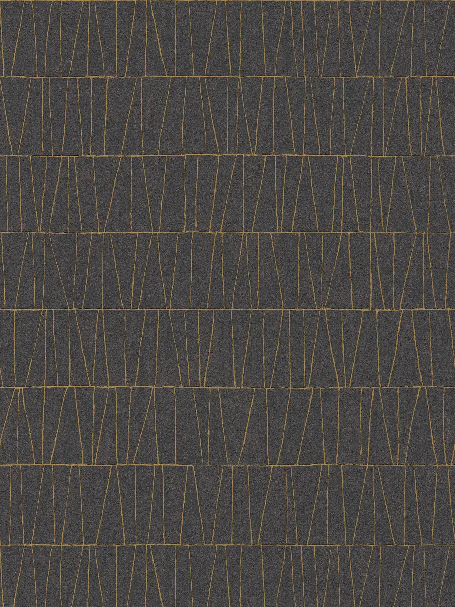Edle Mustertapete mit goldenen Details – Schwarz, Gold, Anthrazit
