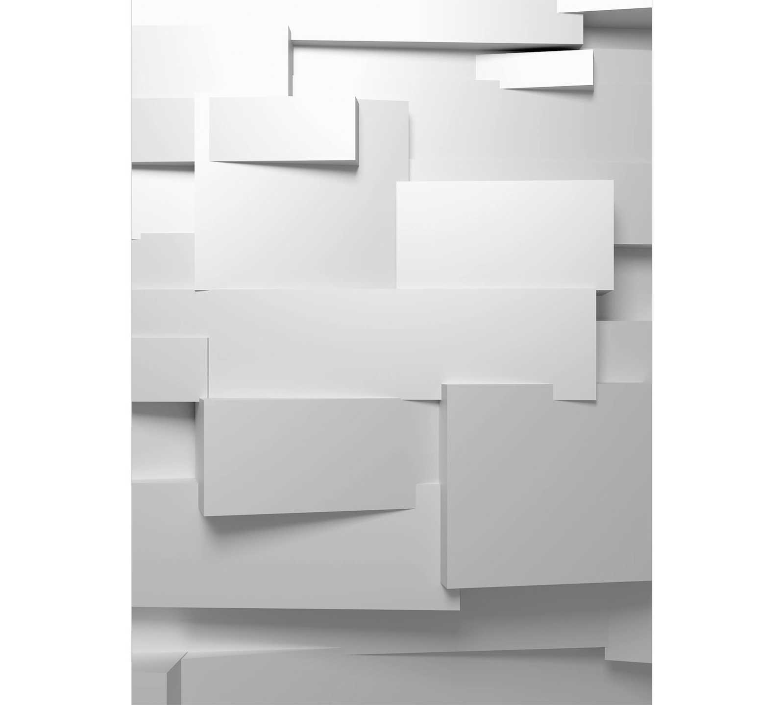 Fototapete 3D Grafik-Effekt, Hochformat – Grau-Weiß
