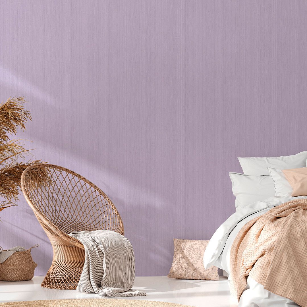 Violette Tapete für trendiges Schlafzimmer Design AS379878