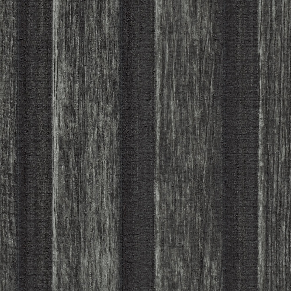             Tapete Holzoptik mit Paneel-Muster – Schwarz, Braun
        
