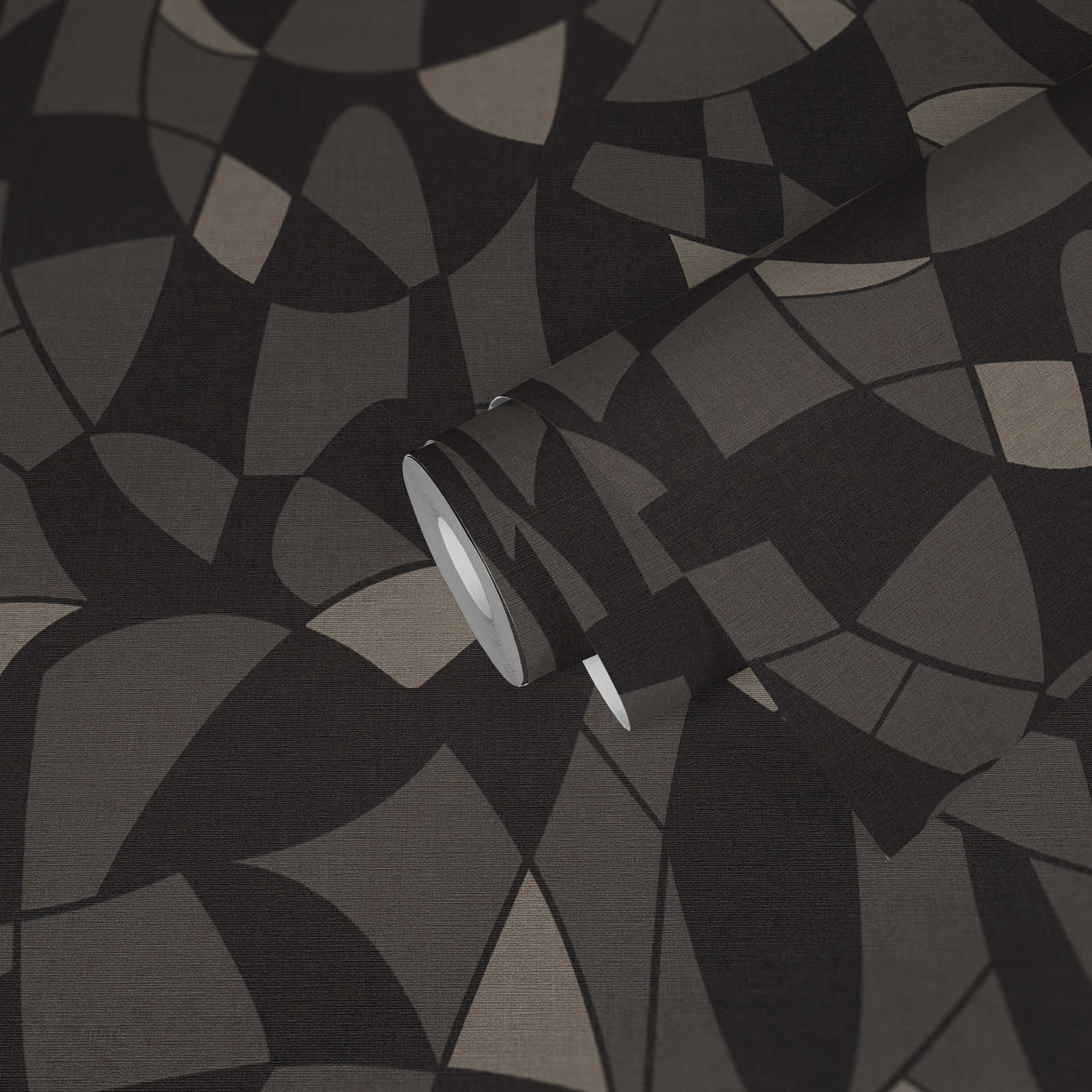             Vliestapete in geometrischen Stil – Schwarz
        