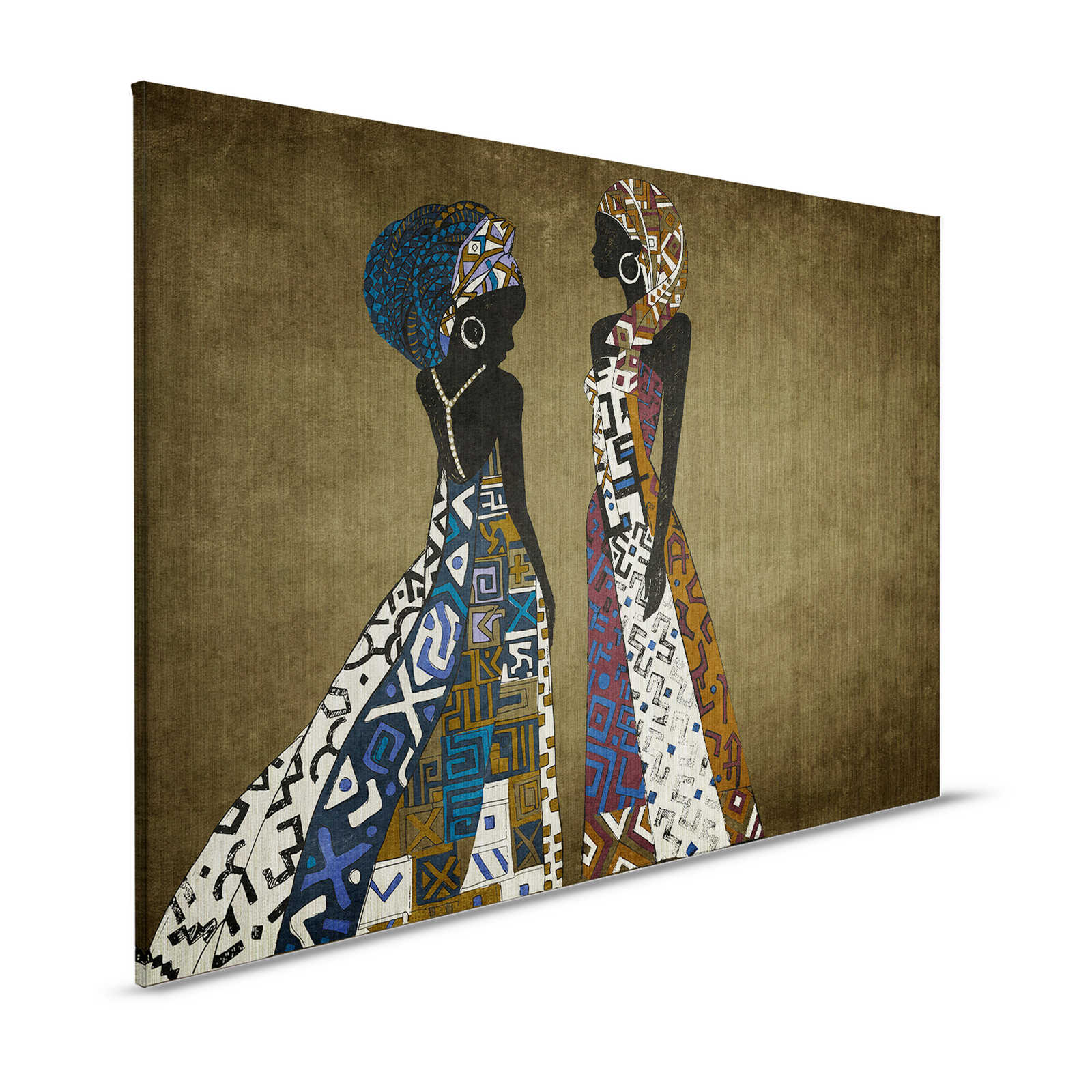 Nairobi 3 - Afrika Leinwandbild Dress Design mit Ethno Muster – 1,20 m x 0,80 m

