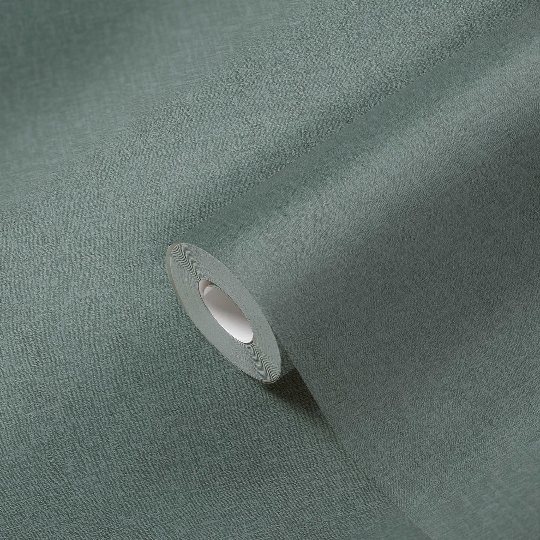             Unitapete meliert mit Textil-Optik – Grün
        