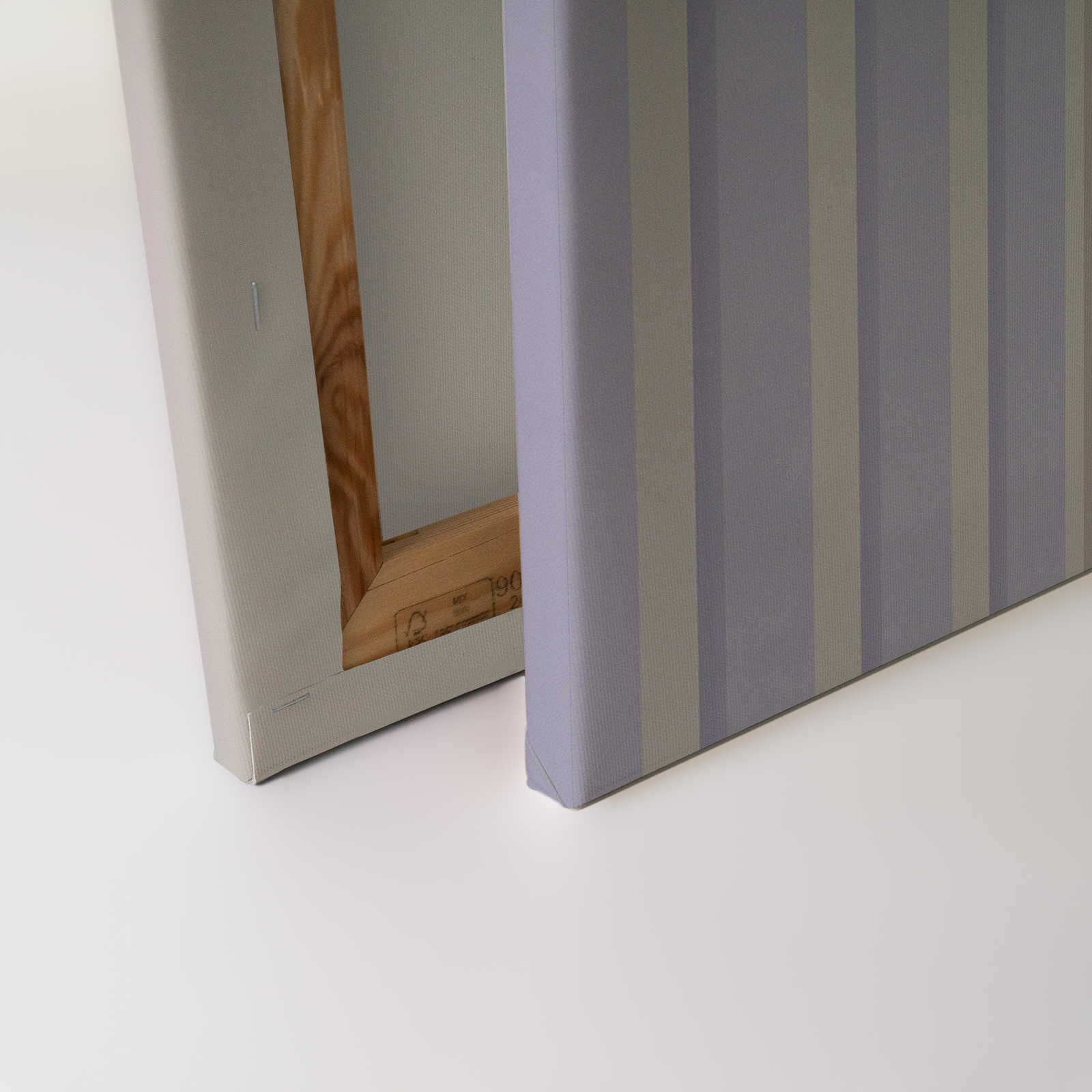             Illusion Room 1 - Leinwandbild 3D Streifen Design in Lila & Grau – 1,20 m x 0,80 m
        