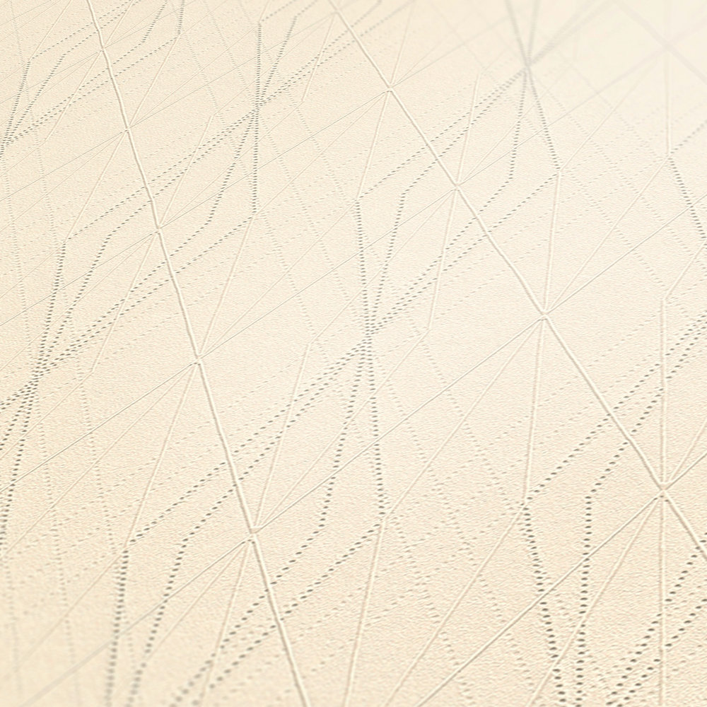             Cremefarbene Tapete mit geometrischen Formen – Creme
        