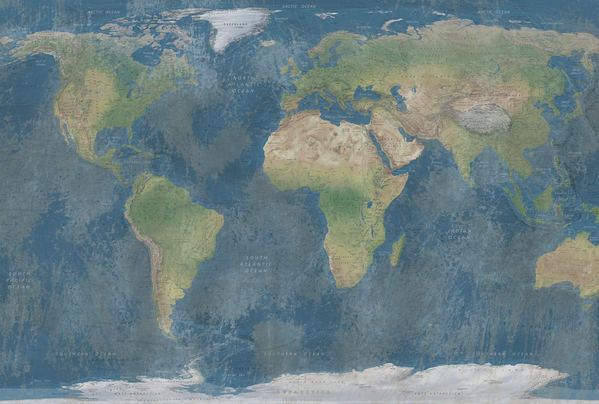             Fototapete Weltkarte in natürlicher Farbgebung
        