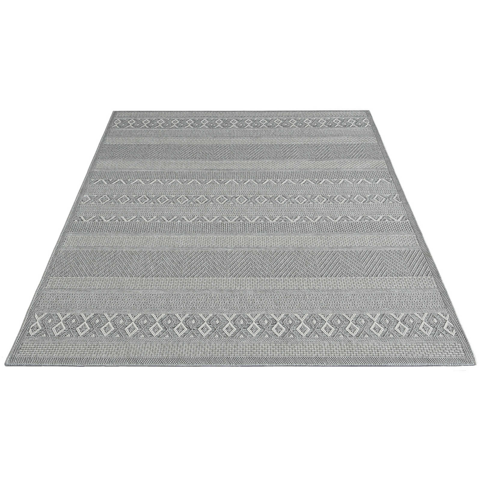 Schlicht Bemusterter Outdoor Teppich in Grau – 280 x 200 cm
