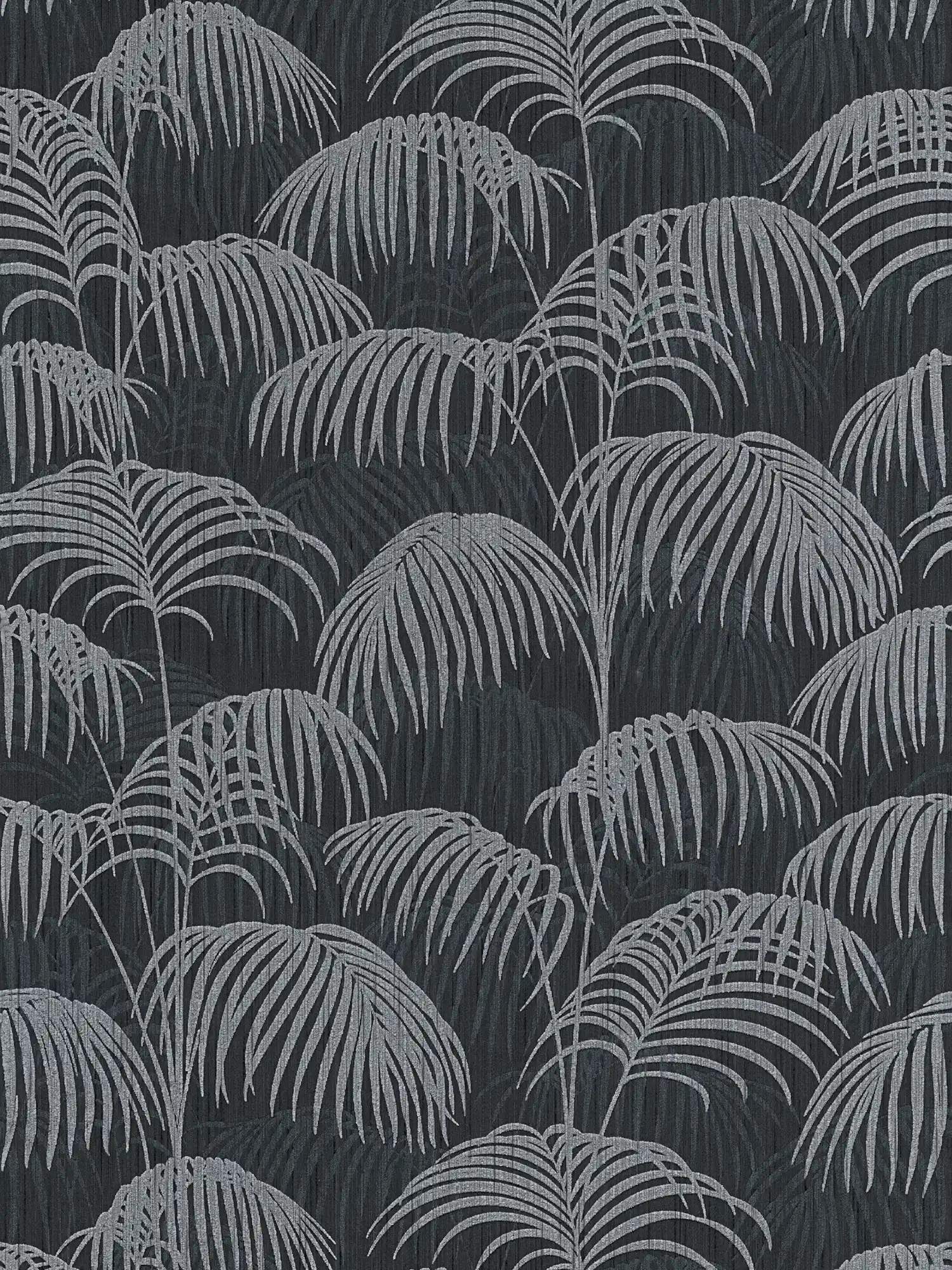         Tapete Palmblätter Natur Muster mit Tiefeneffekt – Grau, Schwarz
    