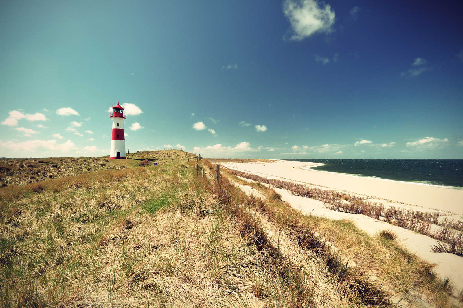             Leinwand mit Strandlandschaft mit Leuchtturm – 0,90 m x 0,60 m
        
