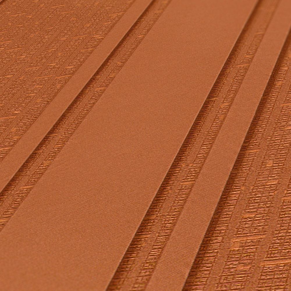             VERSACE Tapete Metallic Streifen & Struktureffekt – Metallic, Orange
        