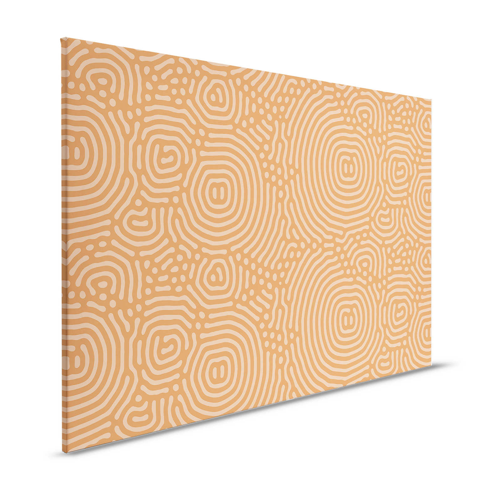 Sahel 2 - Oranges Leinwandbild Labyrinth Muster Terrakotta – 1,20 m x 0,80 m
