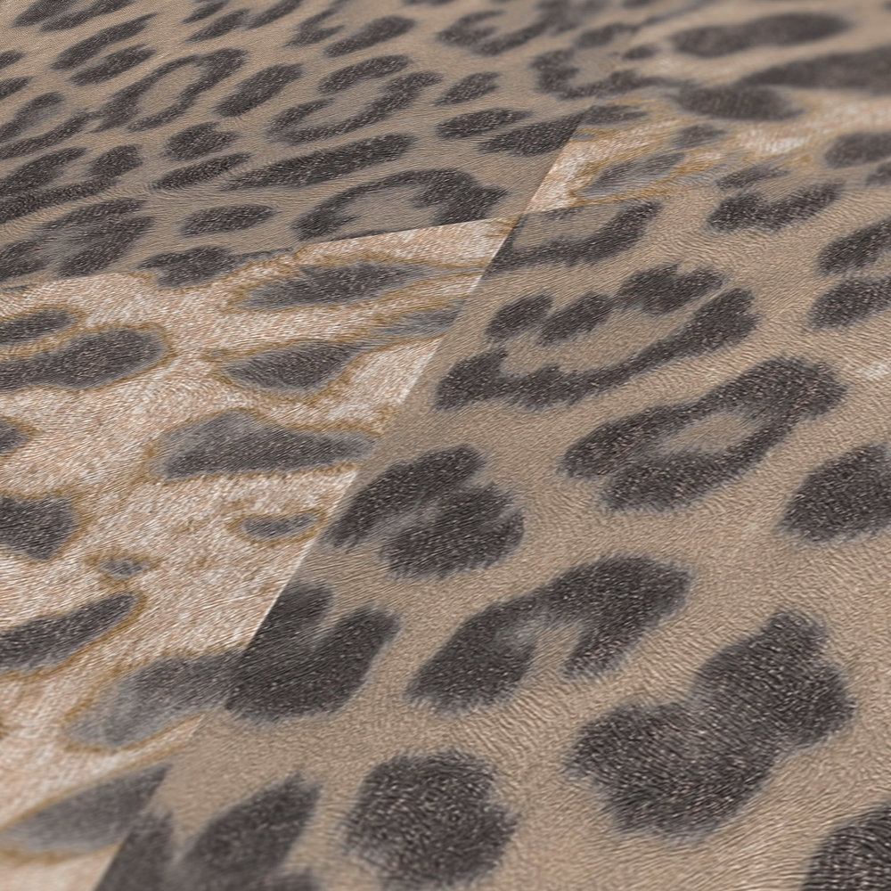             Animal Print Tapete Leopard-Muster – Beige, Grau
        