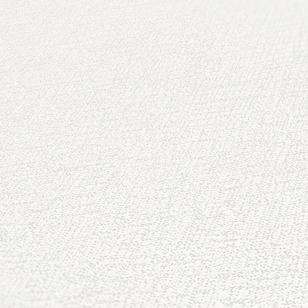             Cremeweiße Vliestapete mit Textilstruktur – Weiß
        