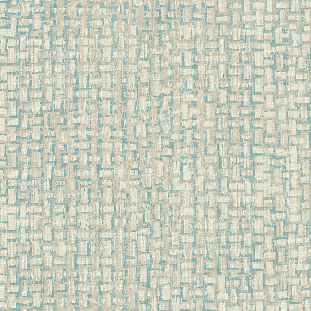            Tapete Textil-Look mit Flechtstruktur – Beige, Blau, Grau
        