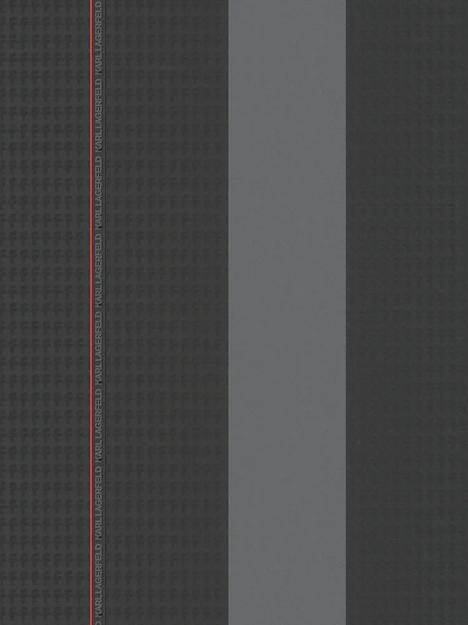 Streifentapete Karl LAGERFELD mit Textureffekt – Grau, Schwarz
