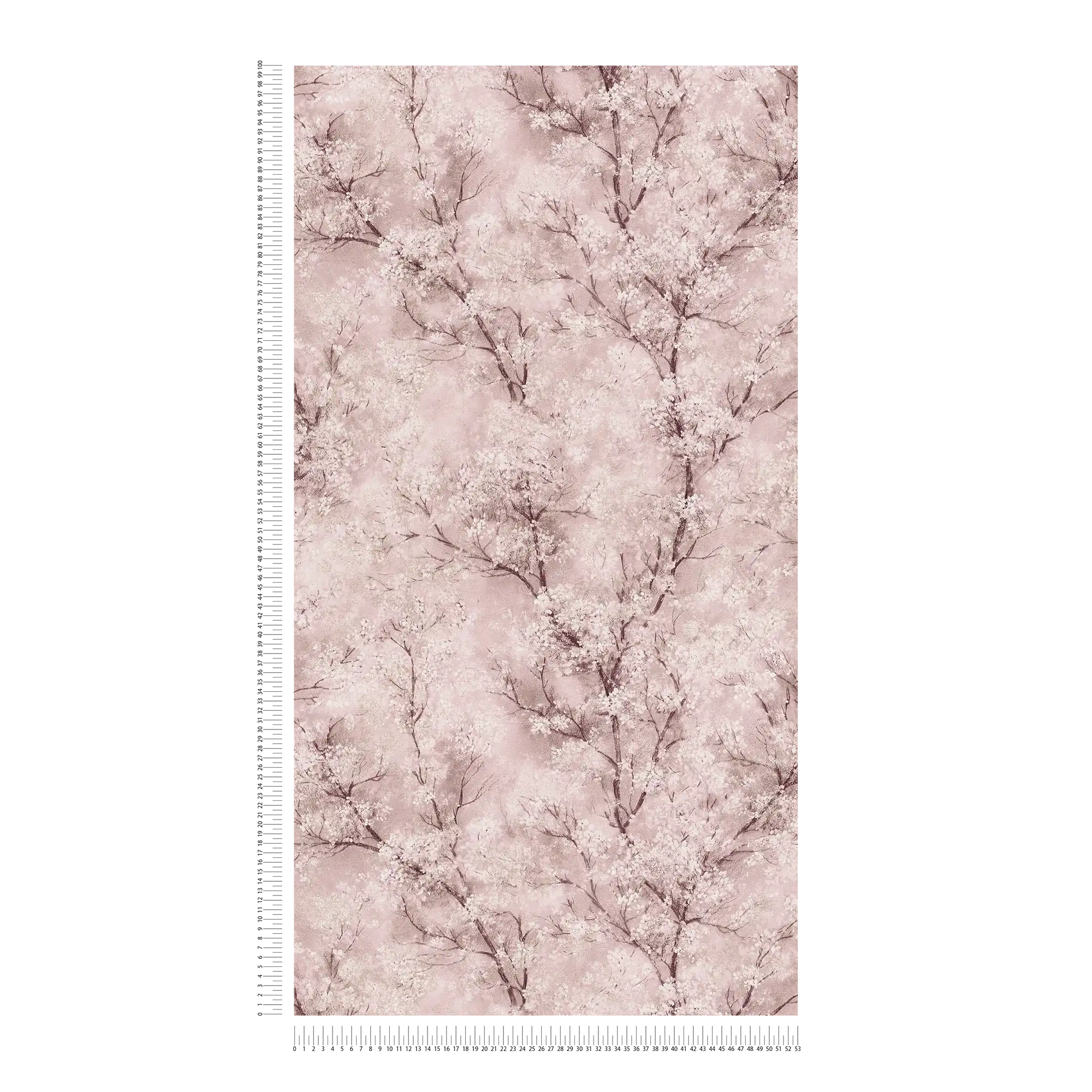             Tapete Kirschblüten Glitzer-Effekt – Rosa, Braun, Weiß
        
