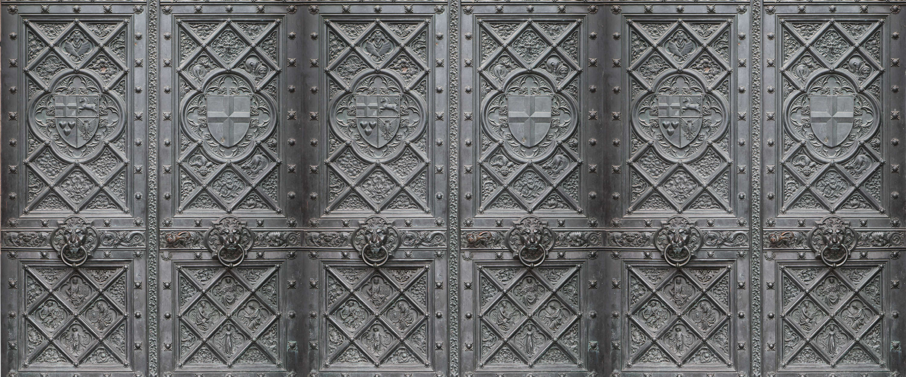             Fototapete Metall Tür im Antik Stil mit Detail-Muster
        