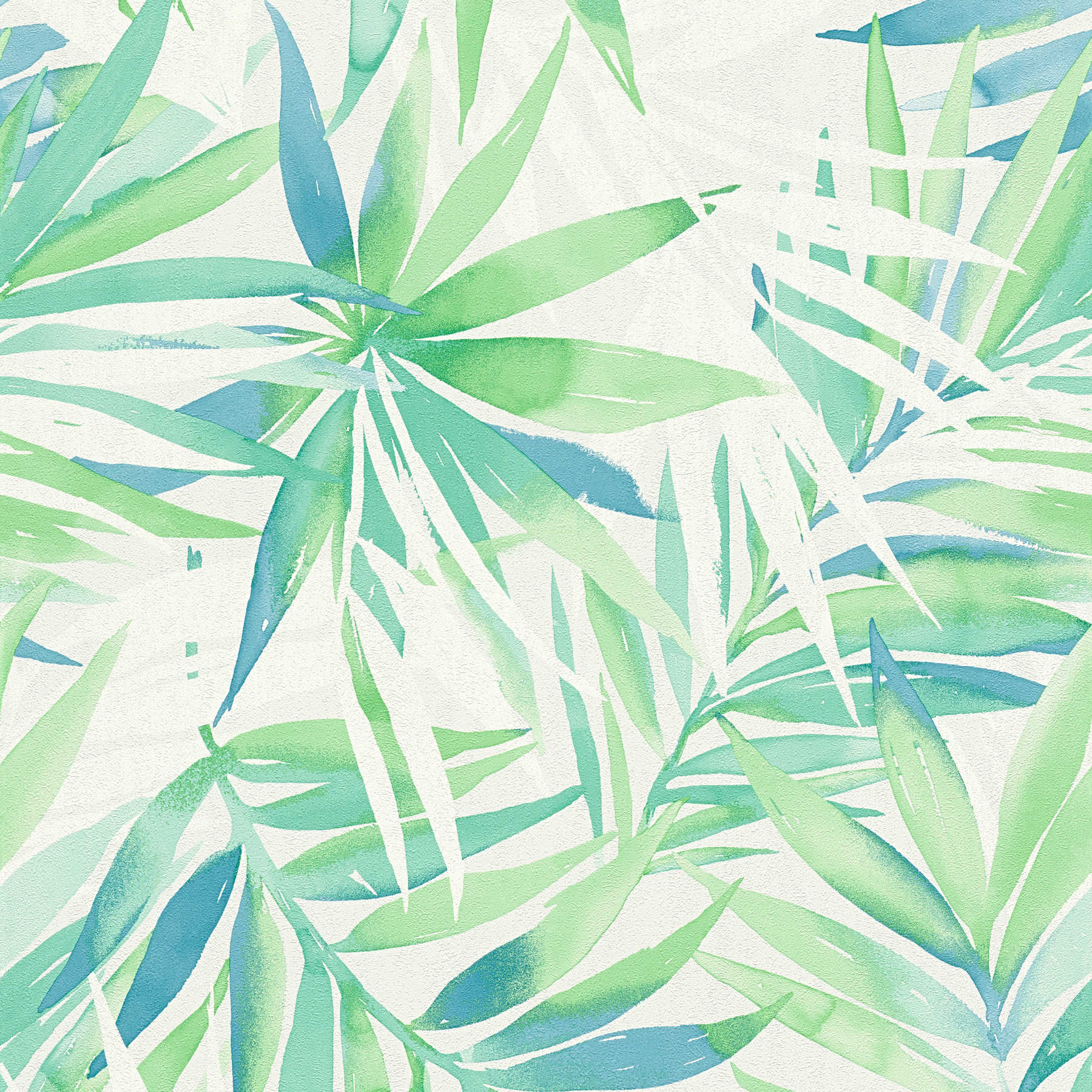 Dschungel Tapete Blättermotiv im Aquarell Stil – Grün
