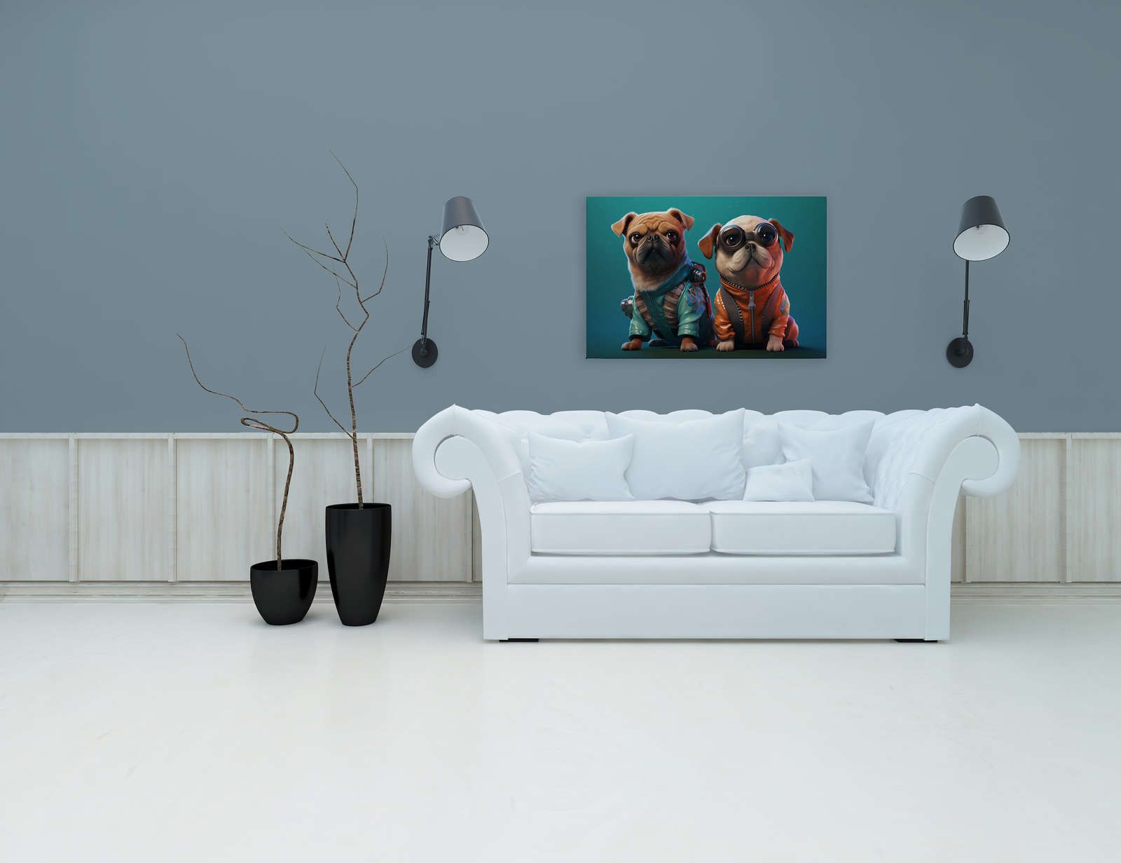             KI-Leinwandbild »Cute Dogs« – 90 cm x 60 cm
        