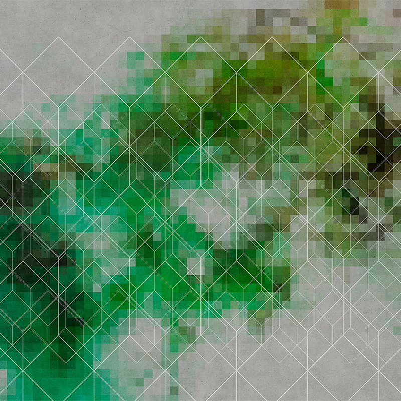         Fototapete Farbe-Wolken & Linienmuster – Grün, Grau
    