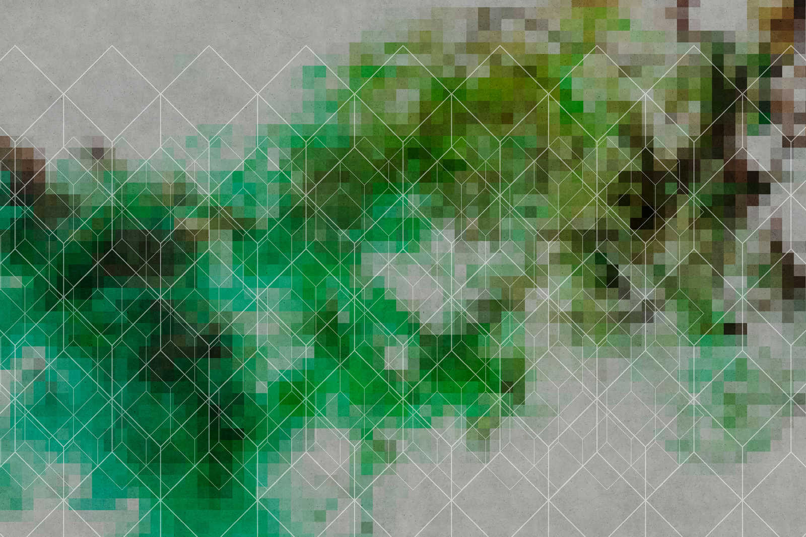             Leinwandbild Farbe-Wolken & Linienmuster | grün, grau – 0,90 m x 0,60 m
        
