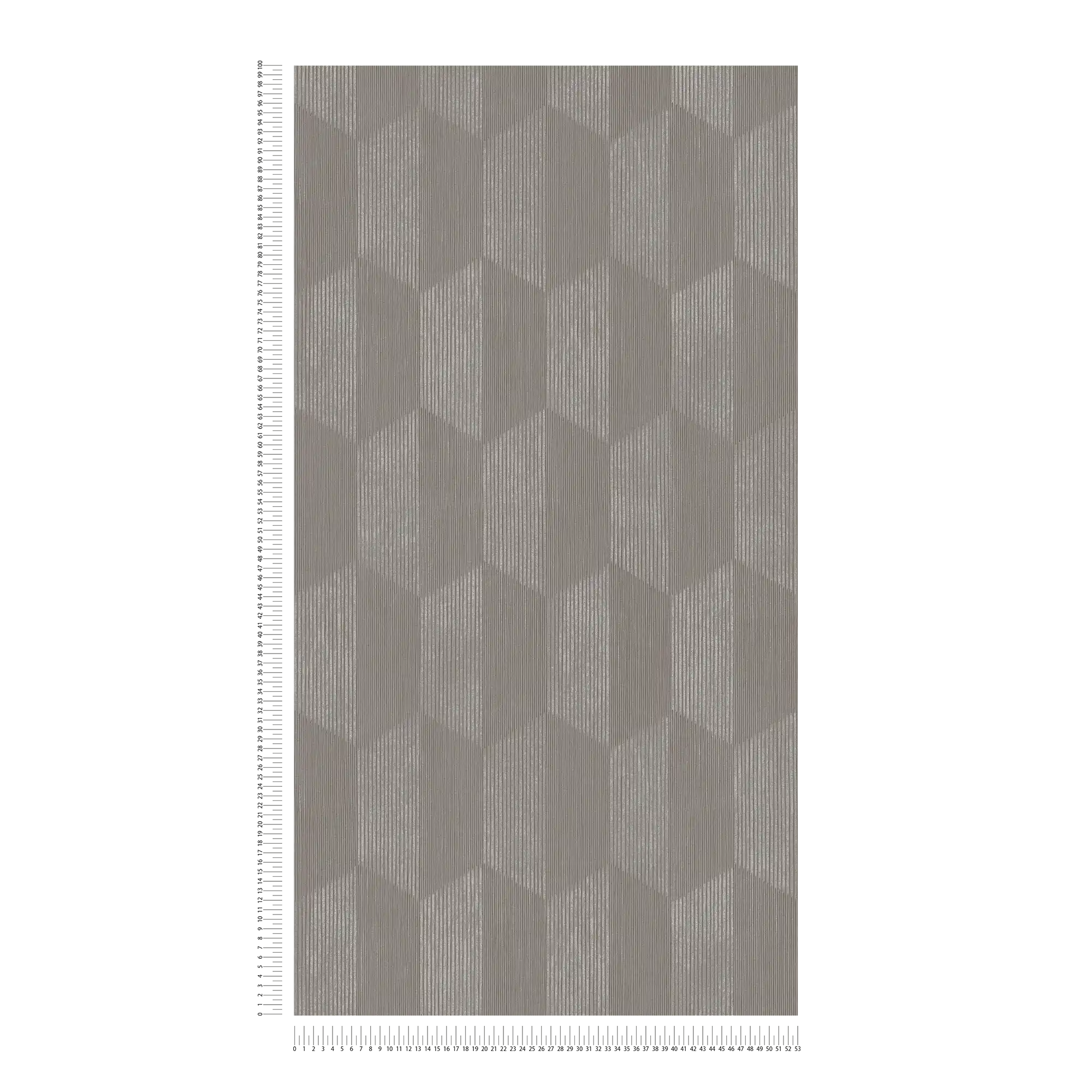            Strukturtapete mit 3D Grafik Muster – Grau, Beige
        