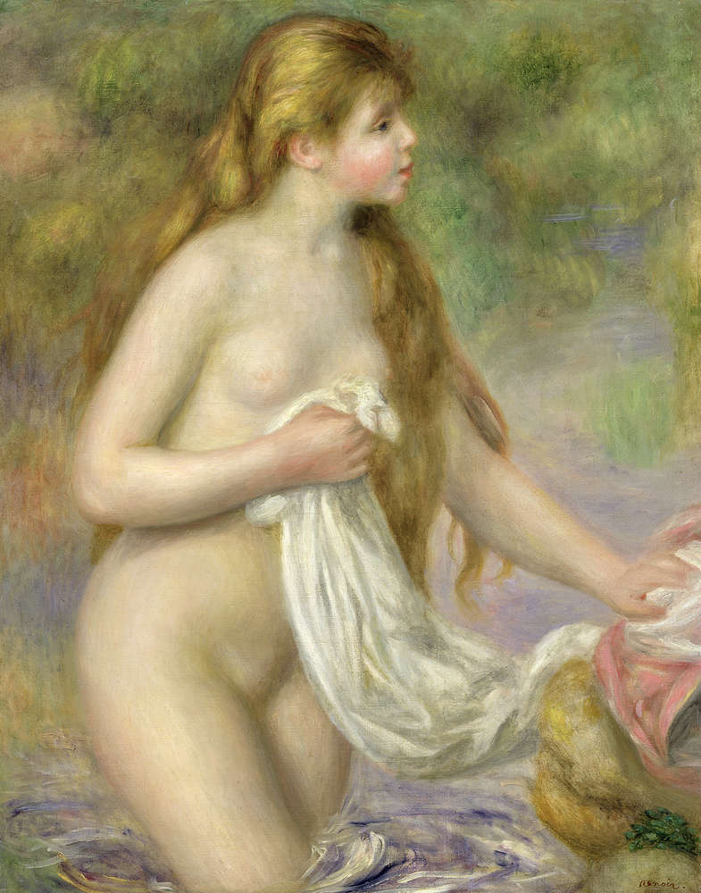             Fototapete "Badende mit langen Haaren" von Pierre Auguste Renoir
        