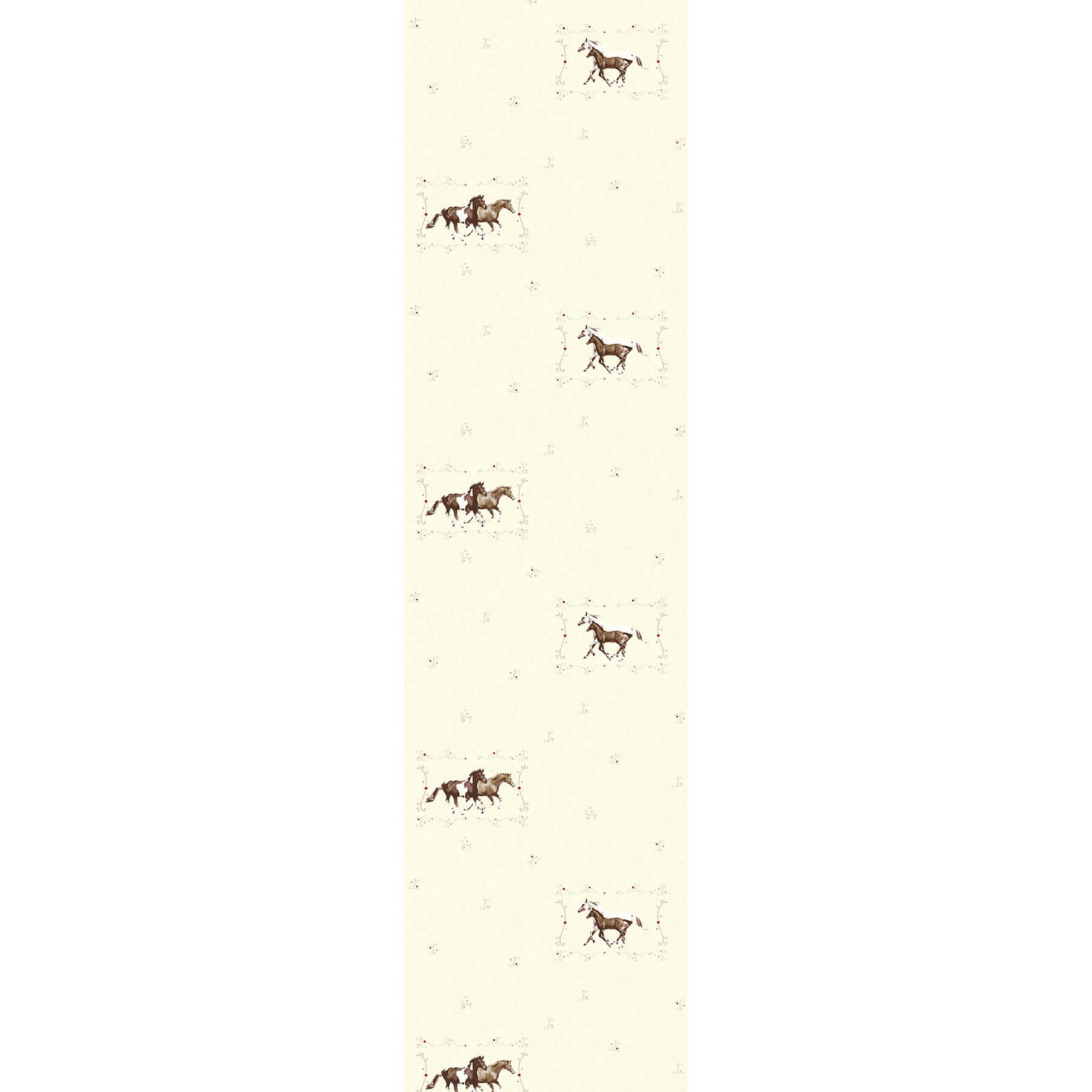         Selbstklebende Tapete Pferde-Muster für Mädchen – Beige, Braun, Weiß
    