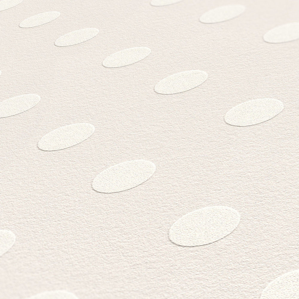             Gepunktete Tapete Punkte Muster Polka Dots – Beige, Weiß
        