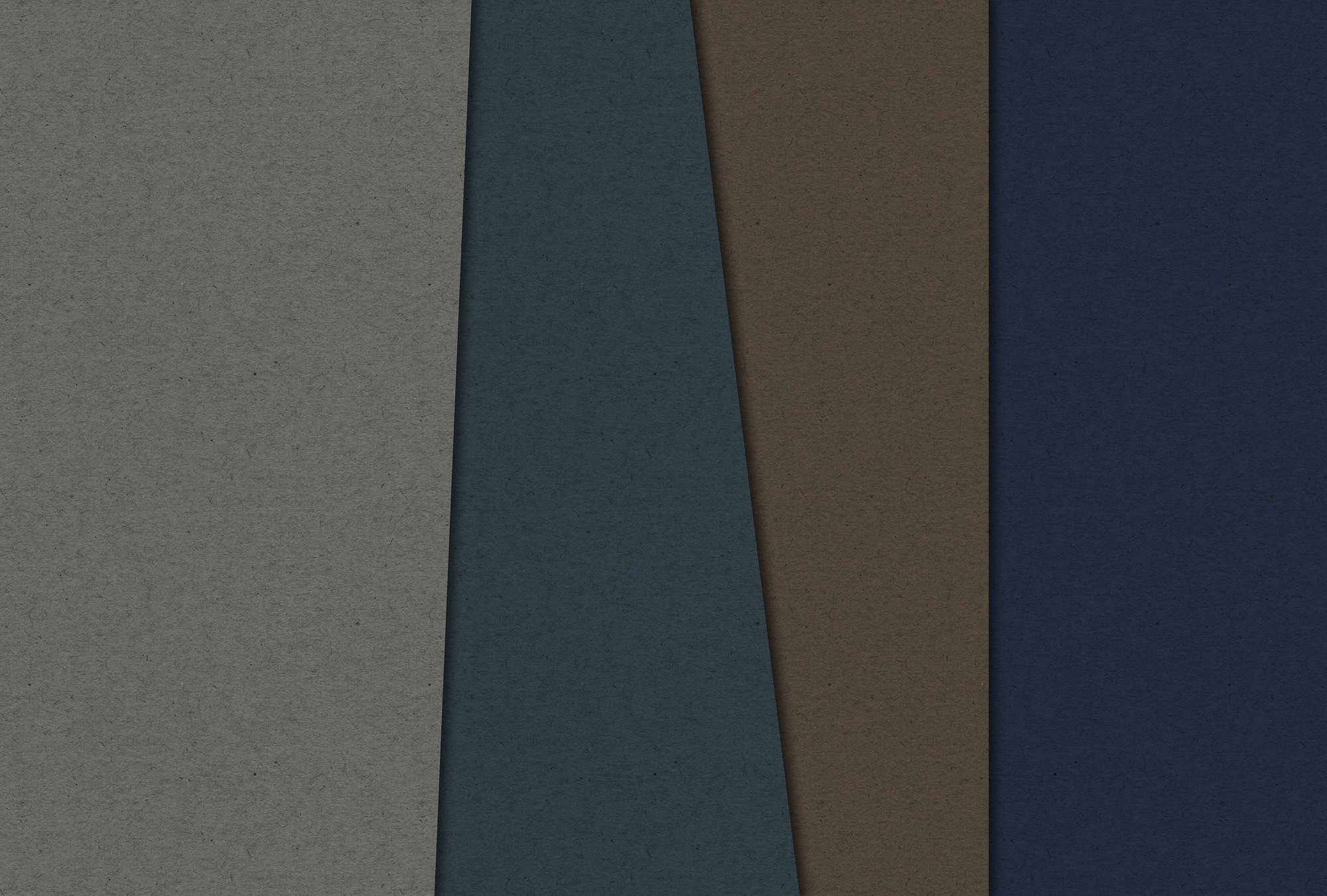             Layered Cardboard 2 - Fototapete in Pappe Struktur mit dunklen Farbfeldern – Blau, Braun | Perlmutt Glattvlies
        