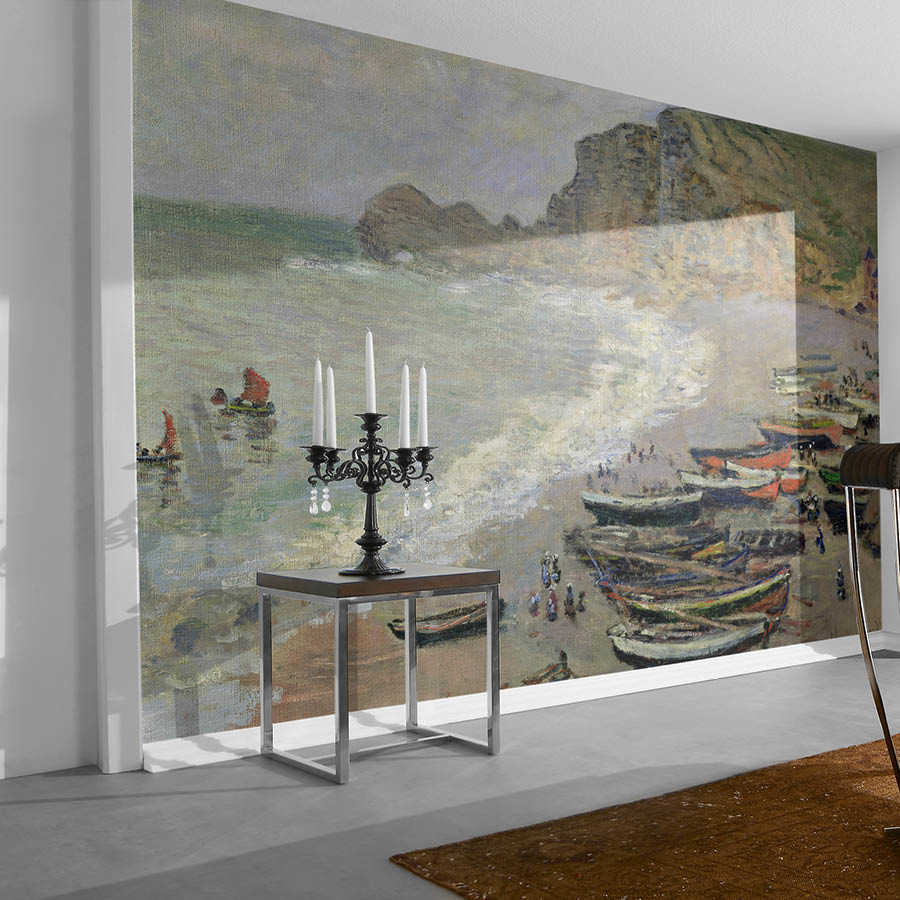Fototapete "Etretat, Strand und die Porte d'Amont" von Claude Monet
