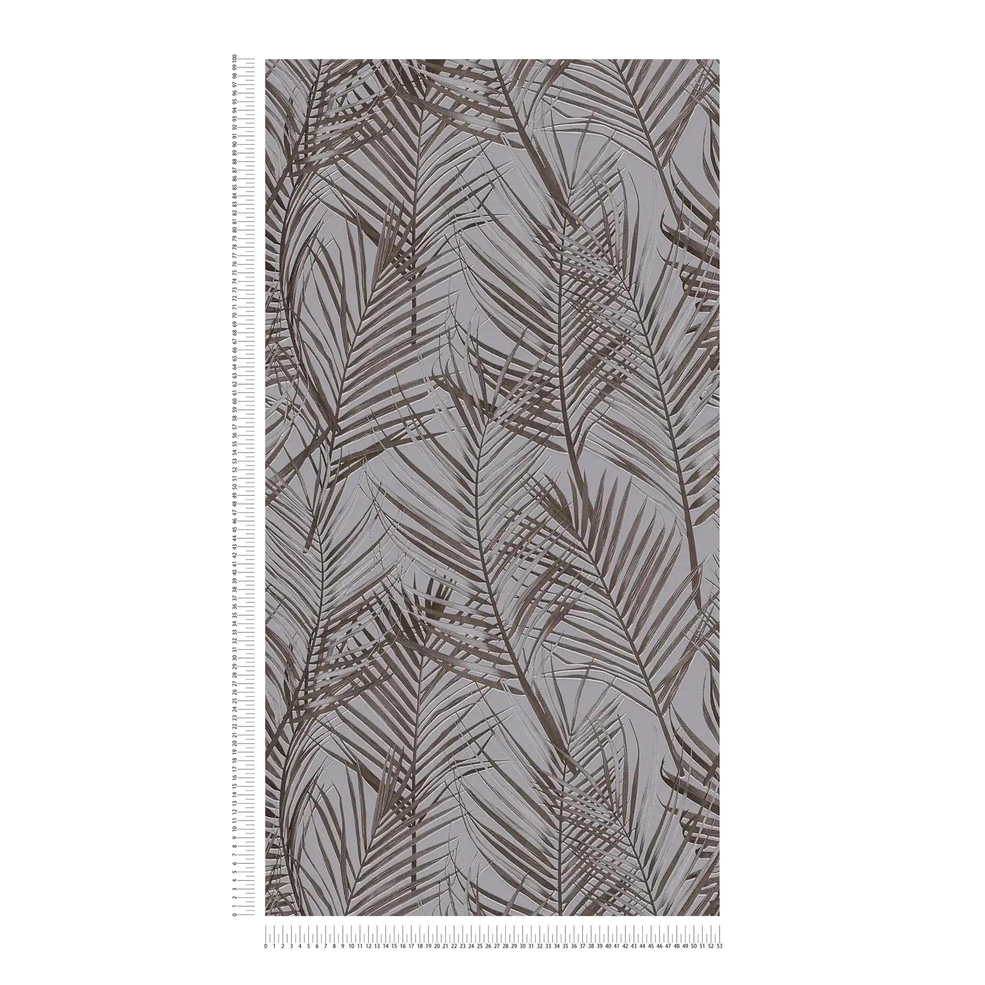             Florale Tapete mit Palmen Muster in matt – Grau, Braun
        