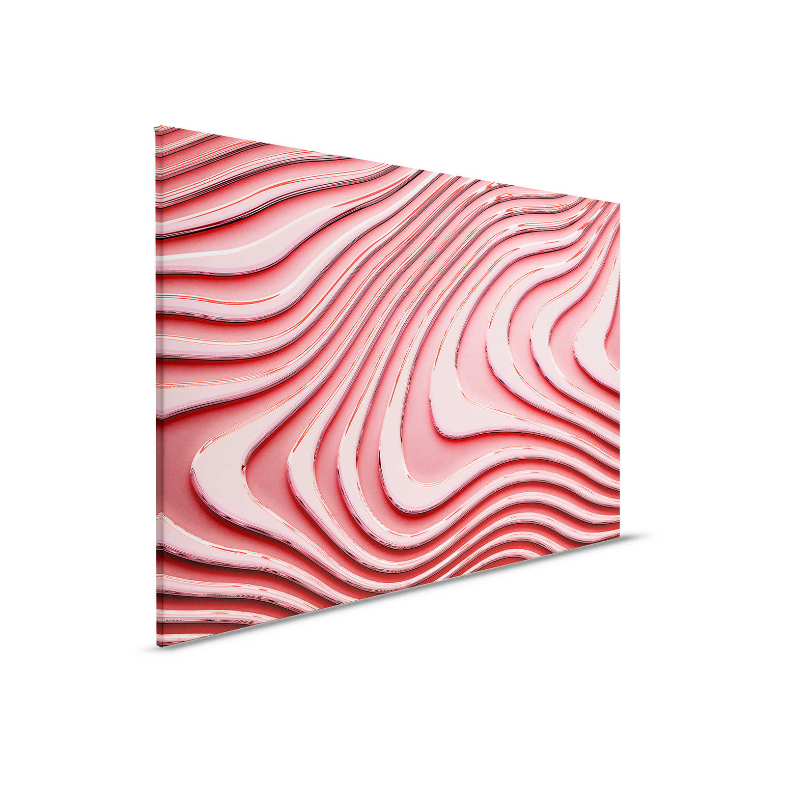             Leinwandbild mit wellenförmigen Linien und Schatten | rosa, pink – 0,90 m x 0,60 m
        