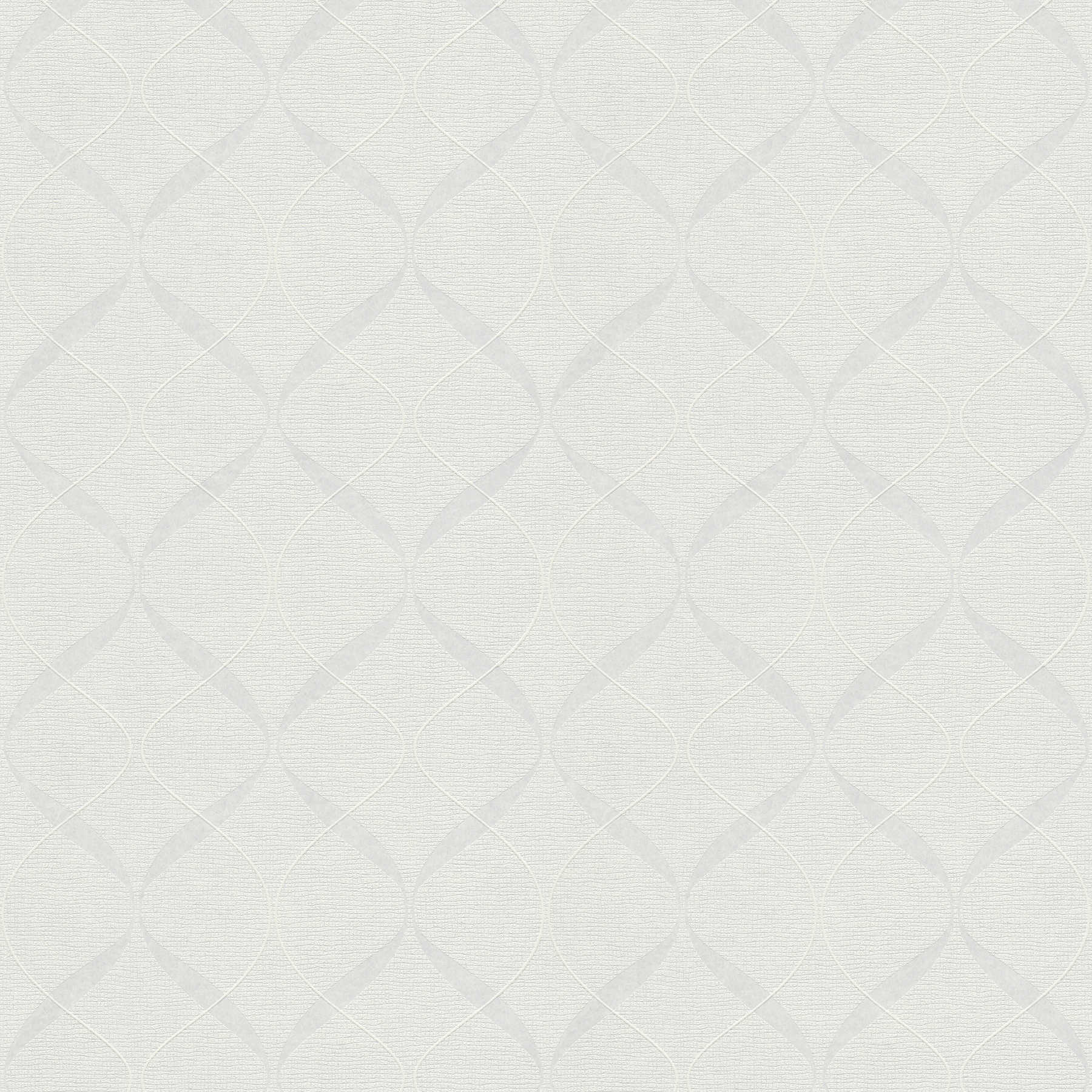 Vliestapete 3D Strukturmuster im 60er Retro Stil – Weiß
