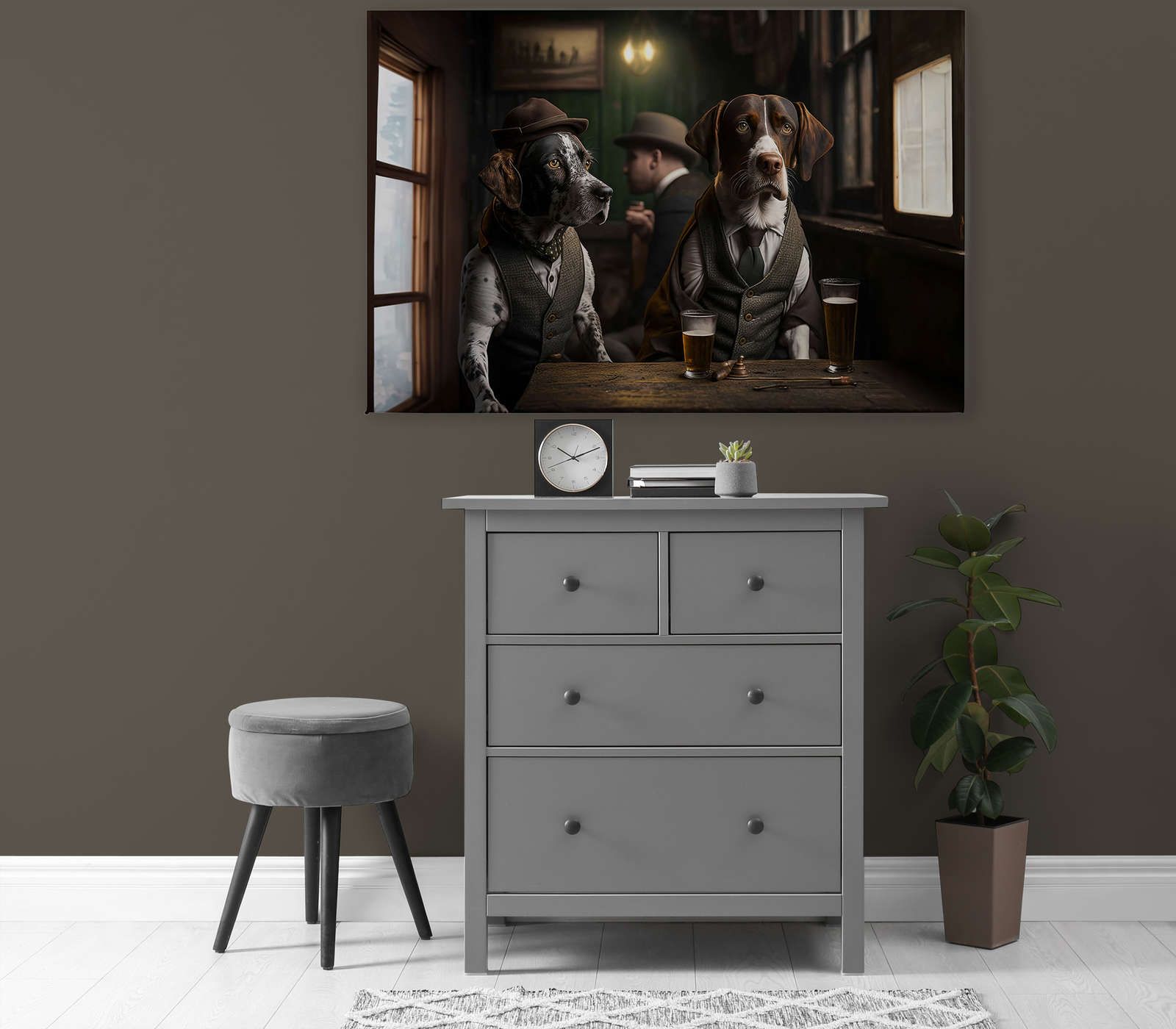             KI-Leinwandbild »Doggy Bar« – 120 cm x 80 cm
        