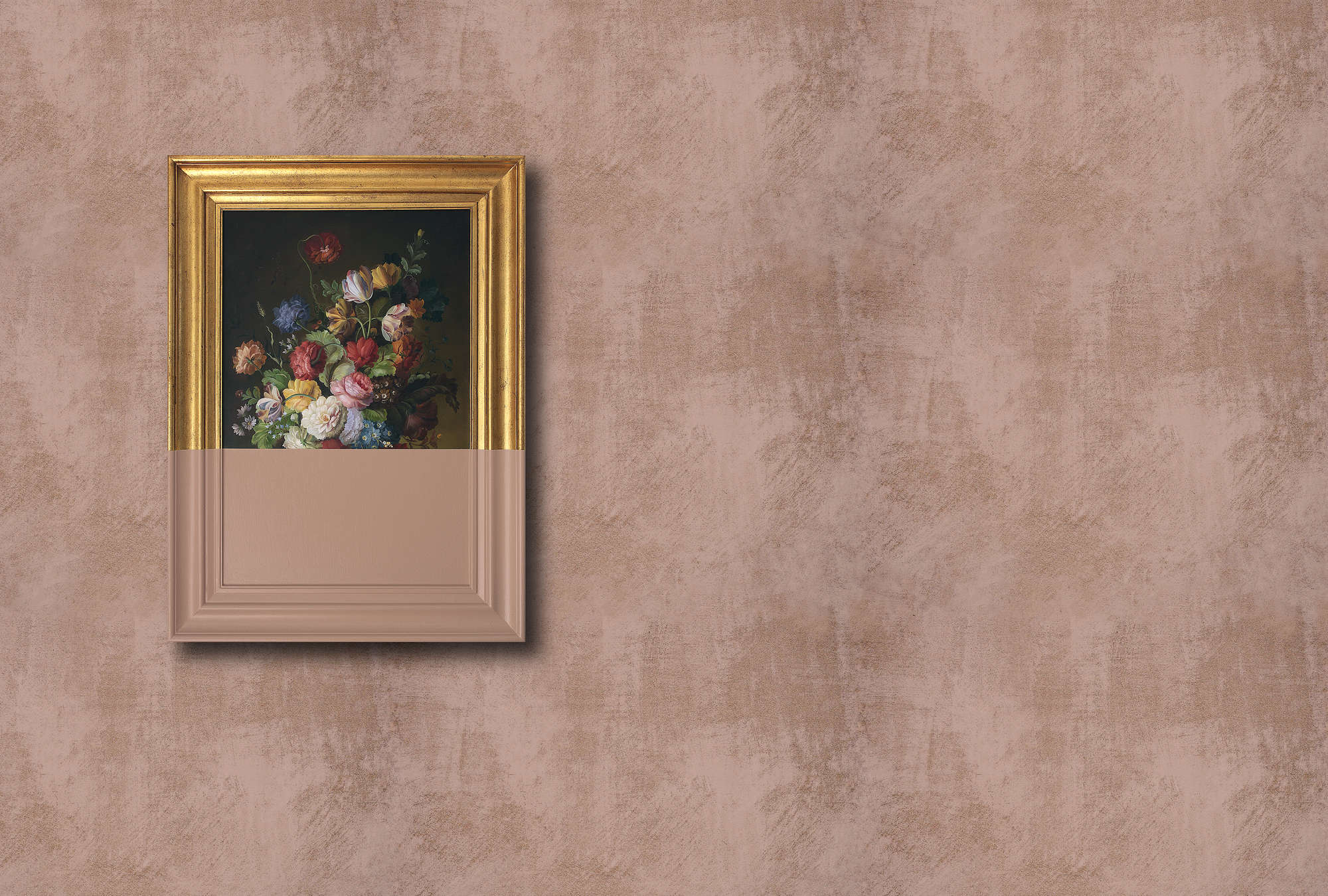             Frame 2 - Fototapete in Wischputz Struktur Überstrichenes Kunstwerk, Kupfer – Kupfer, Rosa | Premium Glattvlies
        