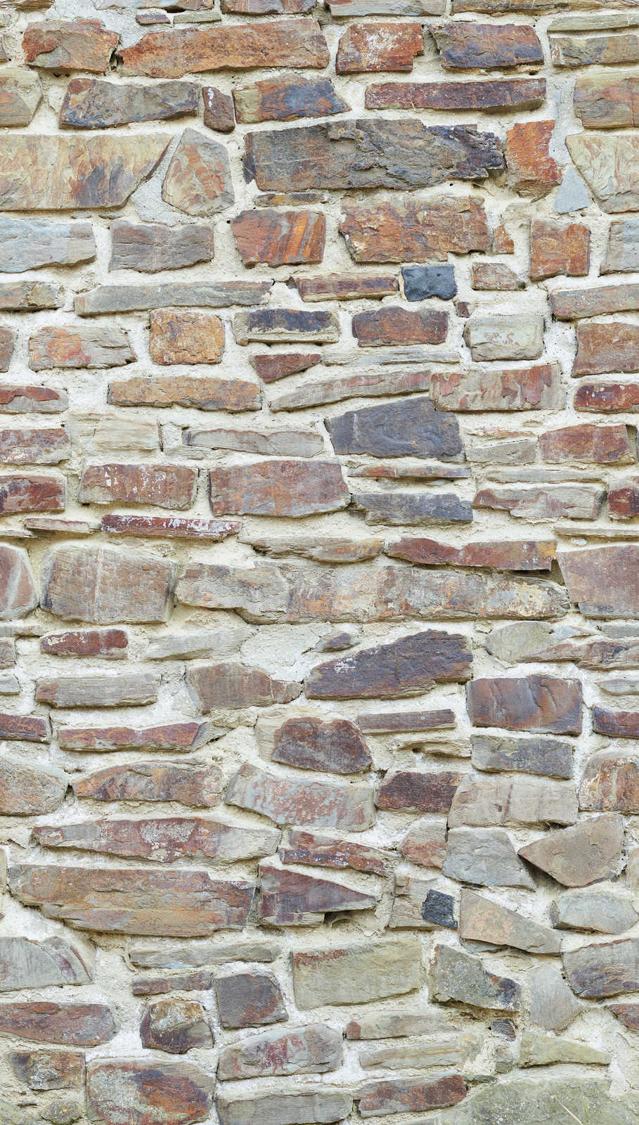             Klassische Steinwandoptik Tapete in hellen Farben – Beige, Braun, Creme
        