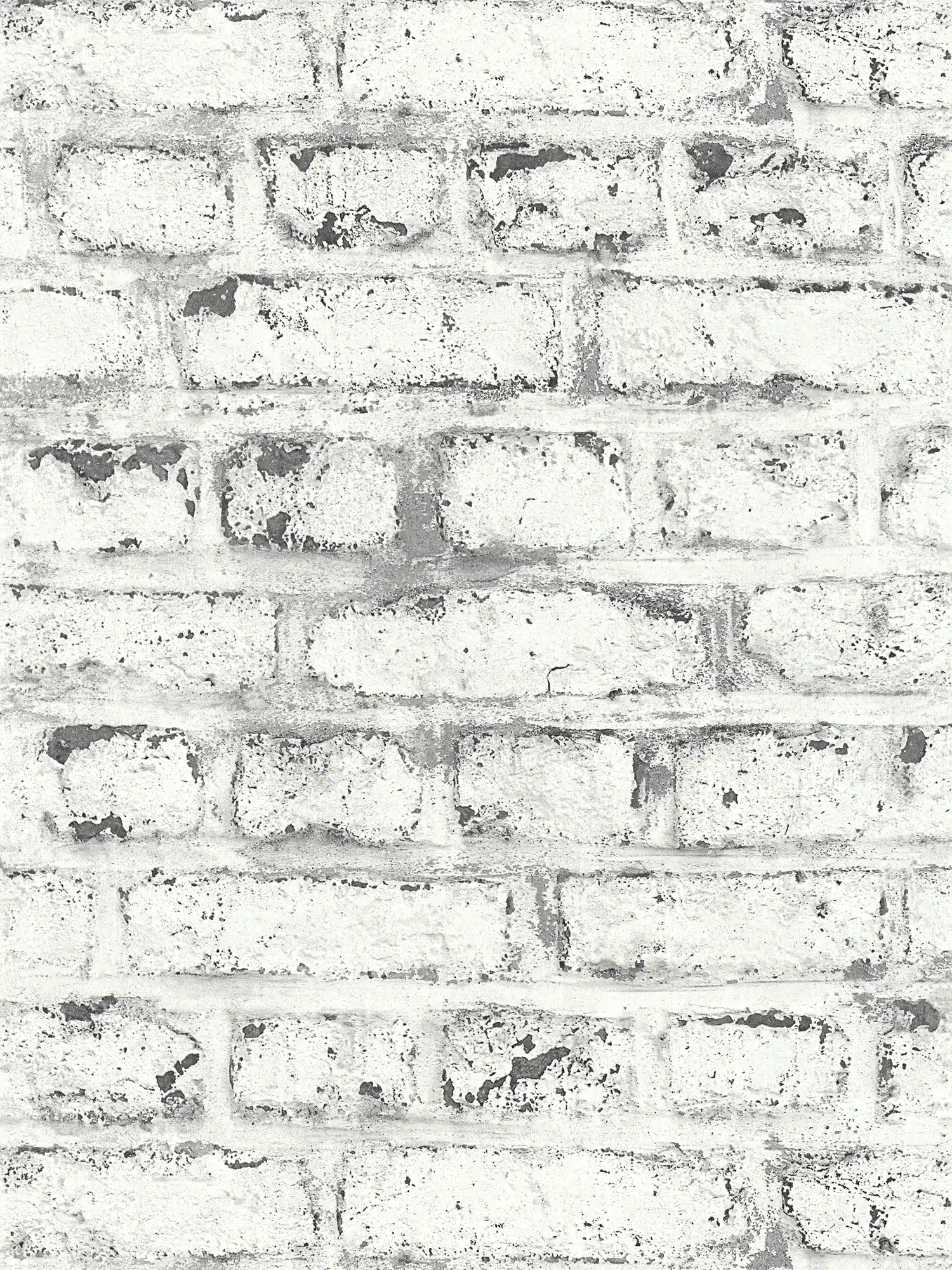         Steintapete weiße Ziegelwand, Industrial Style – Weiß, Grau
    