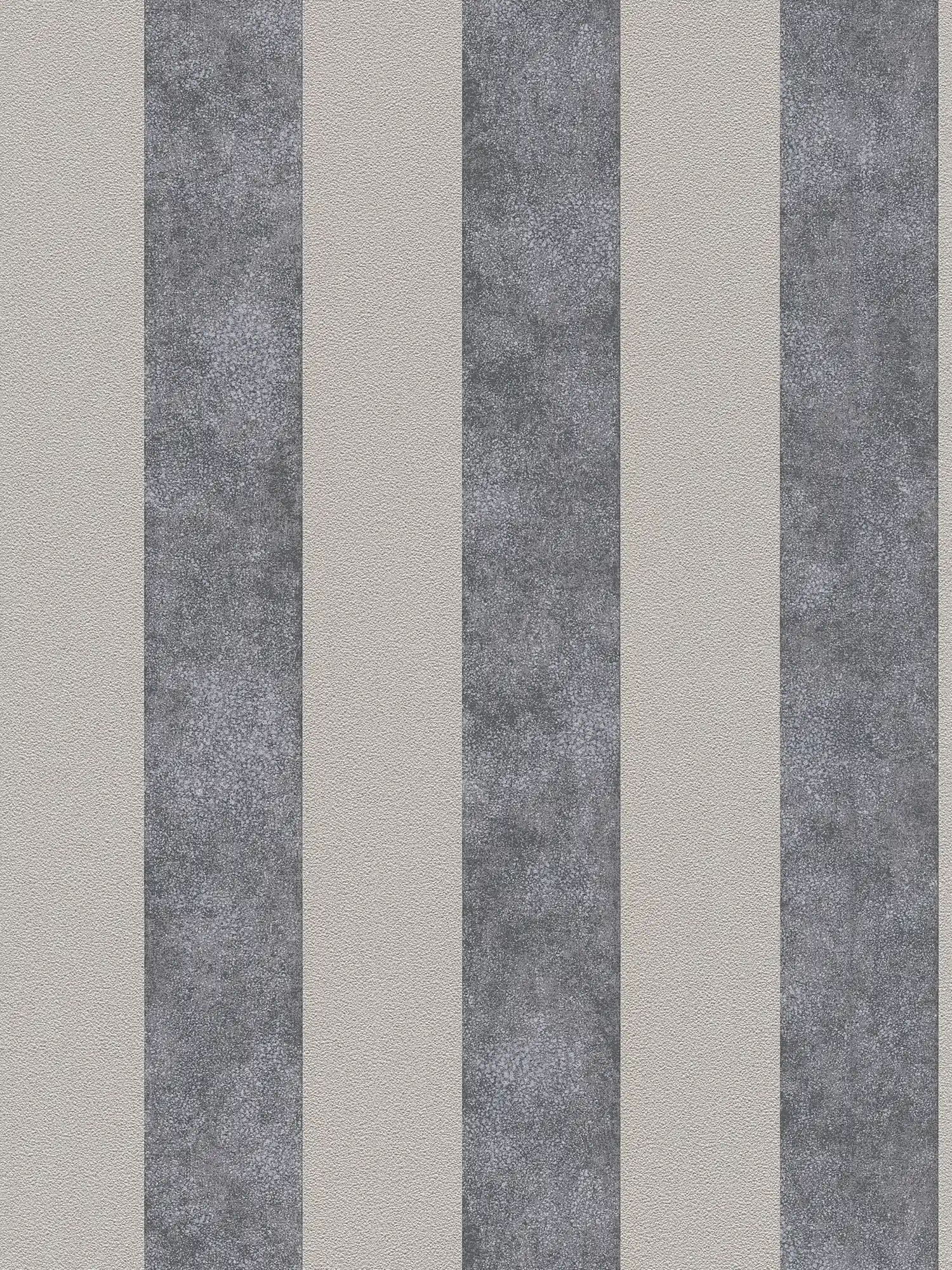         Blockstreifen-Tapete mit Farb- und Strukturmuster – Schwarz, Grau, Beige
    