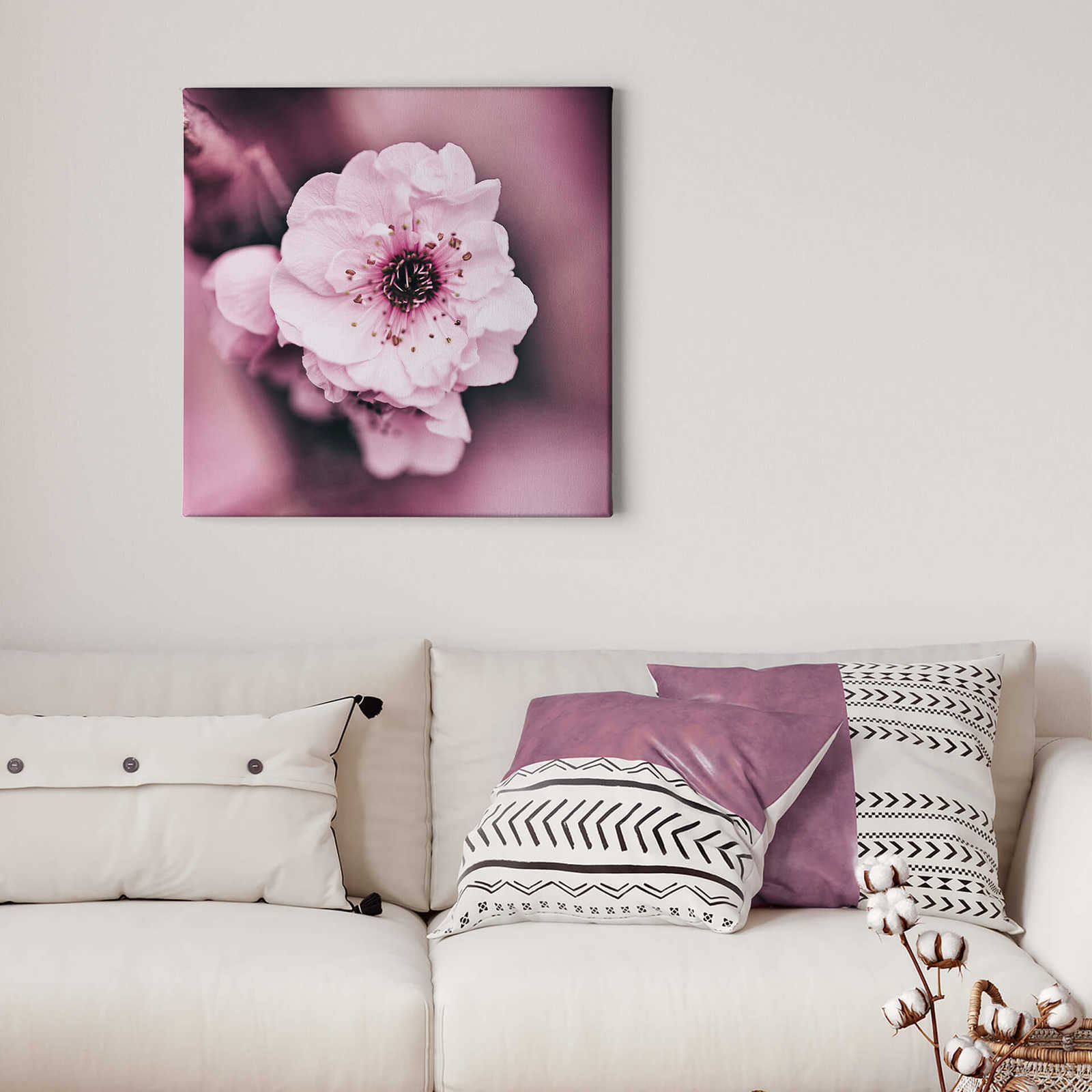             Blumen Leinwandbild rosa Blüten Detailaufnahme – 0,50 m x 0,50 m
        