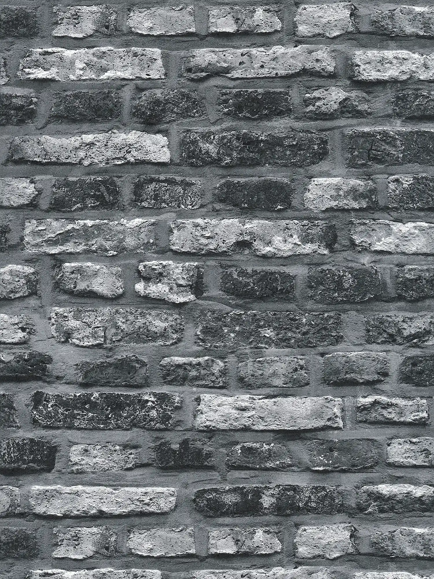         Vliestapete mit Steinoptik, dunkles Backsteinmauerwerk – Grau, Schwarz
    