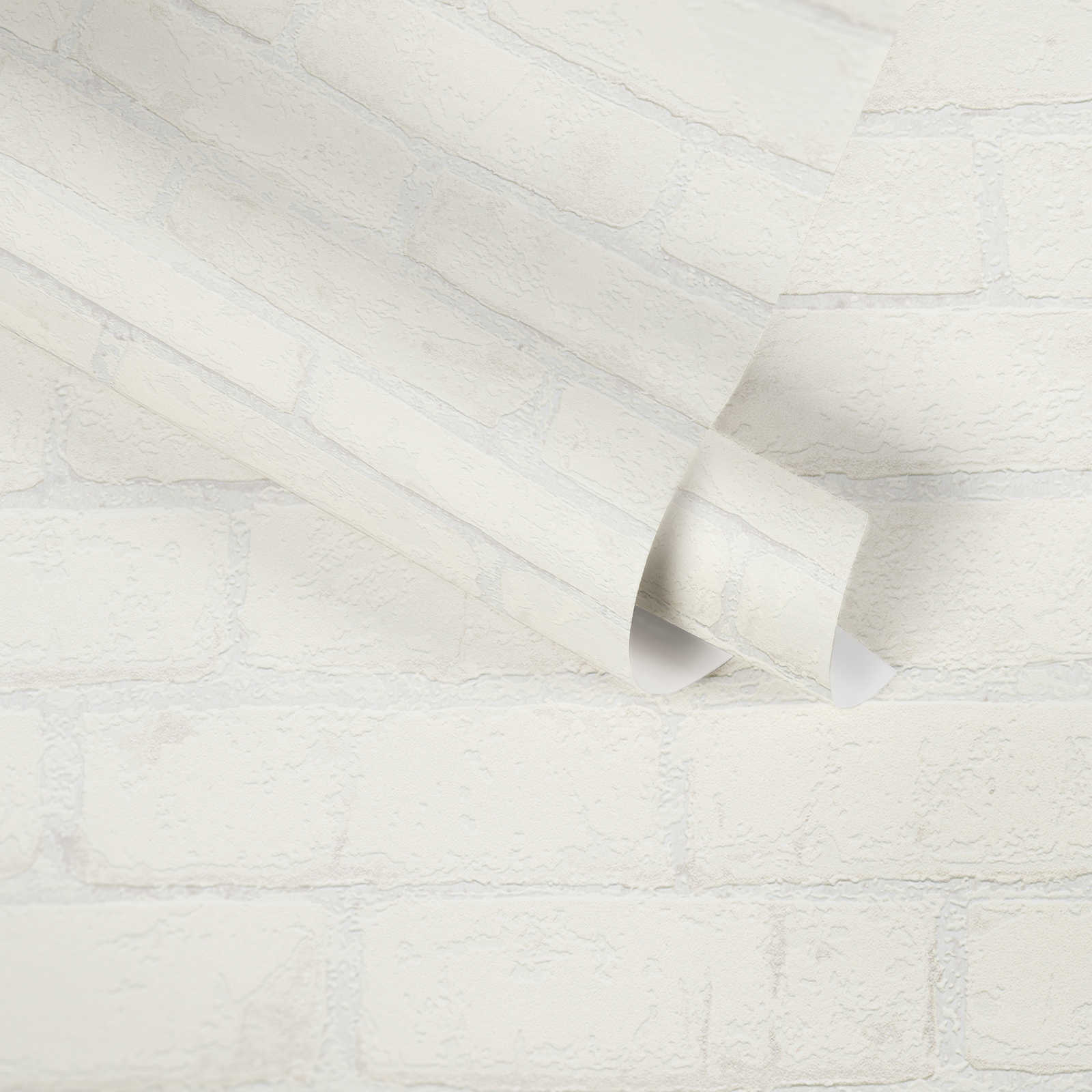             3D Steinoptik Tapete Backstein Mauerwerk Weiß
        