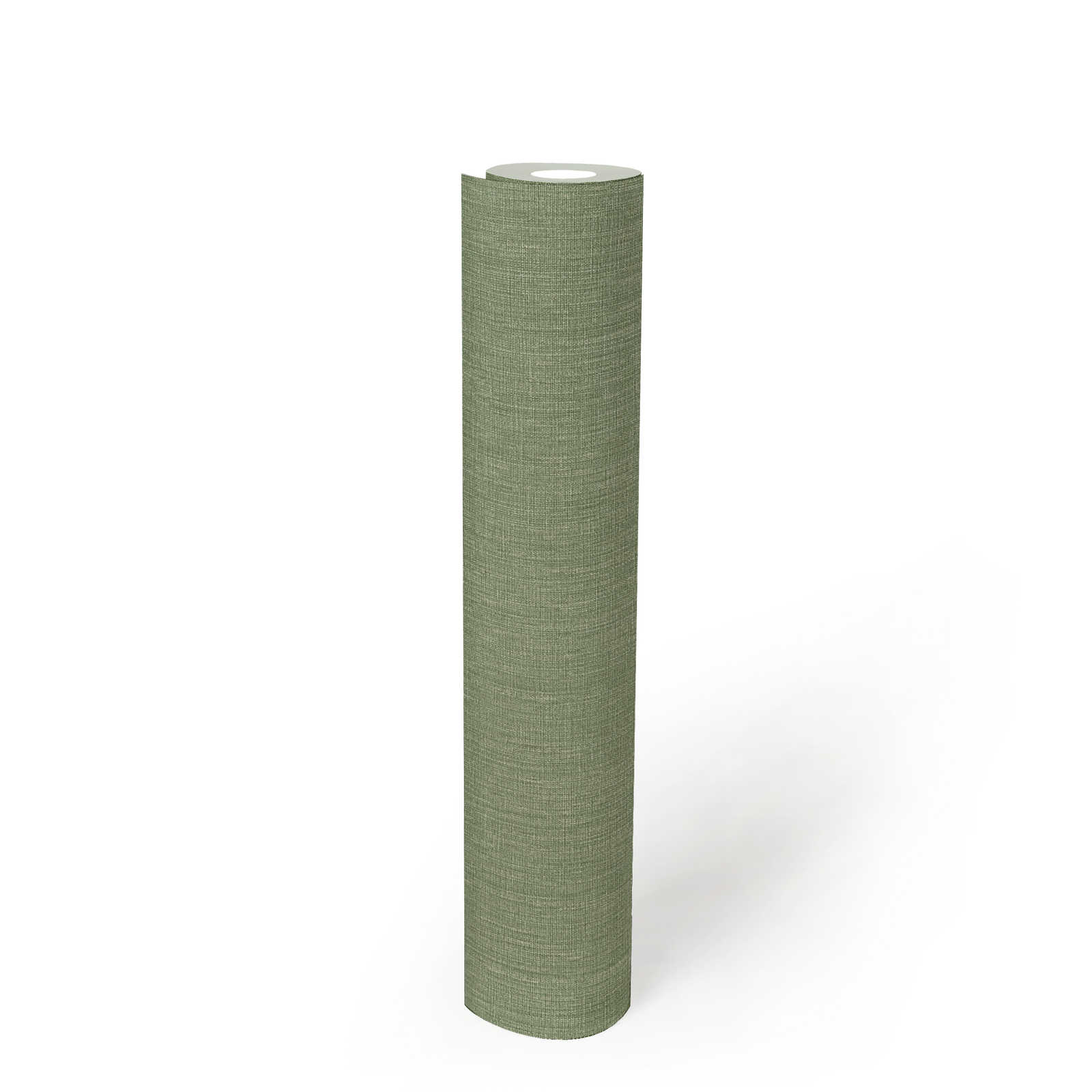             Leicht strukturierte Vliestapete in Textiloptik – Grün
        