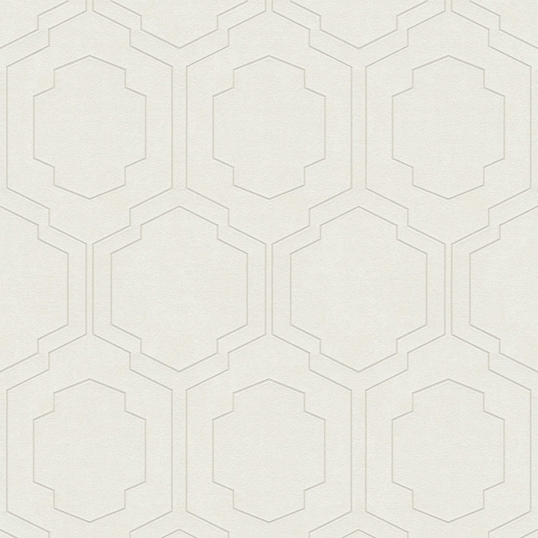         Tapete Retro-Look mit symmetrischem Muster – Creme, Metallic, Beige
    