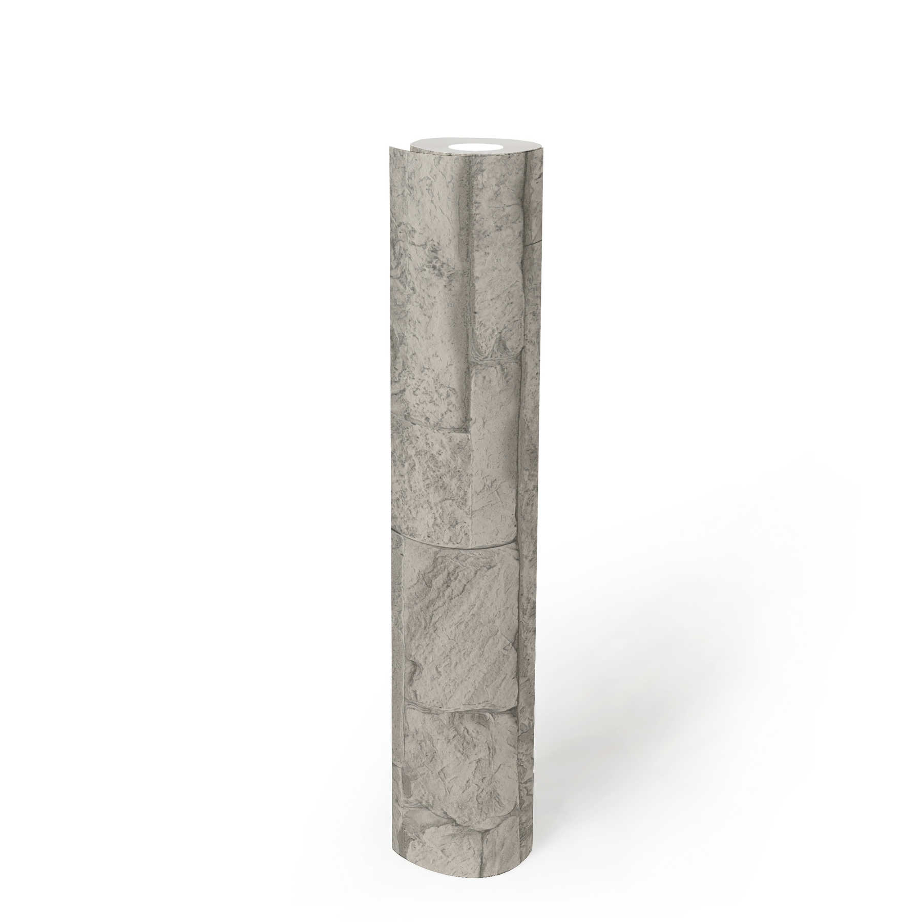             Tapete Natursteinoptik detailliert & realistisch – Grau, Weiß
        