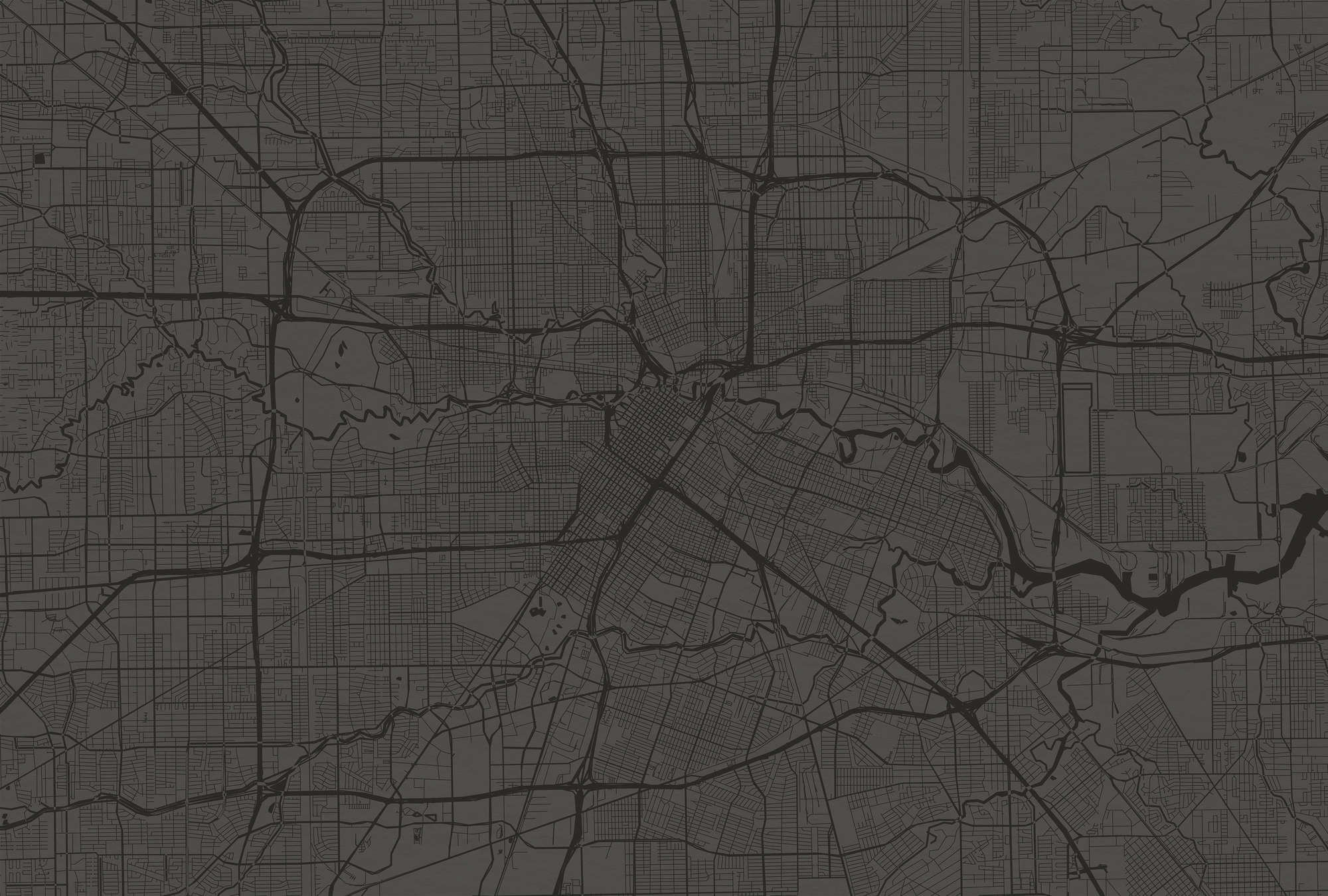             Fototapete Stadtkarte mit Straßenverlauf – Schwarz
        