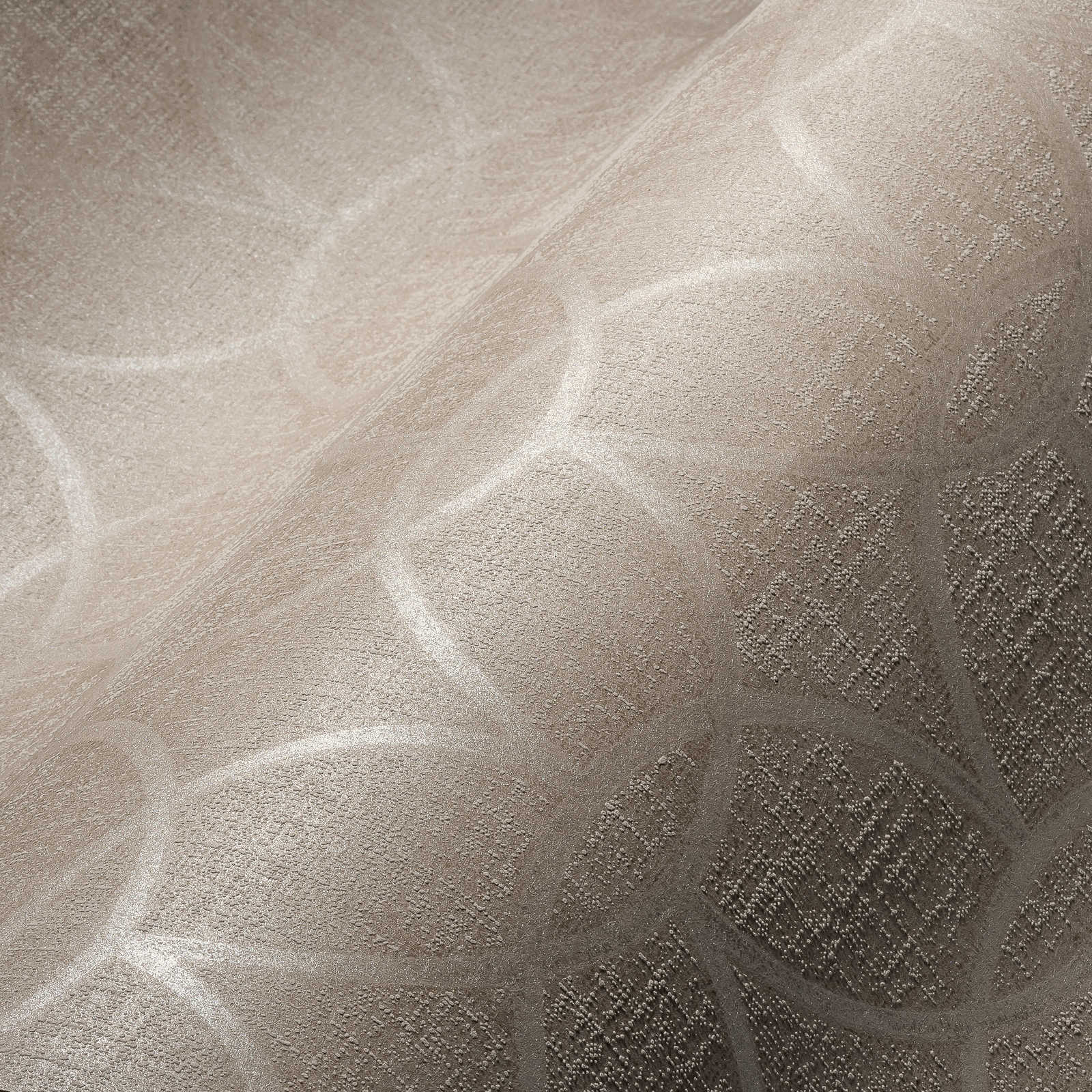             Grafische Mustertapete mit Metallic Farbe & Schimmer Effekt – Grau
        