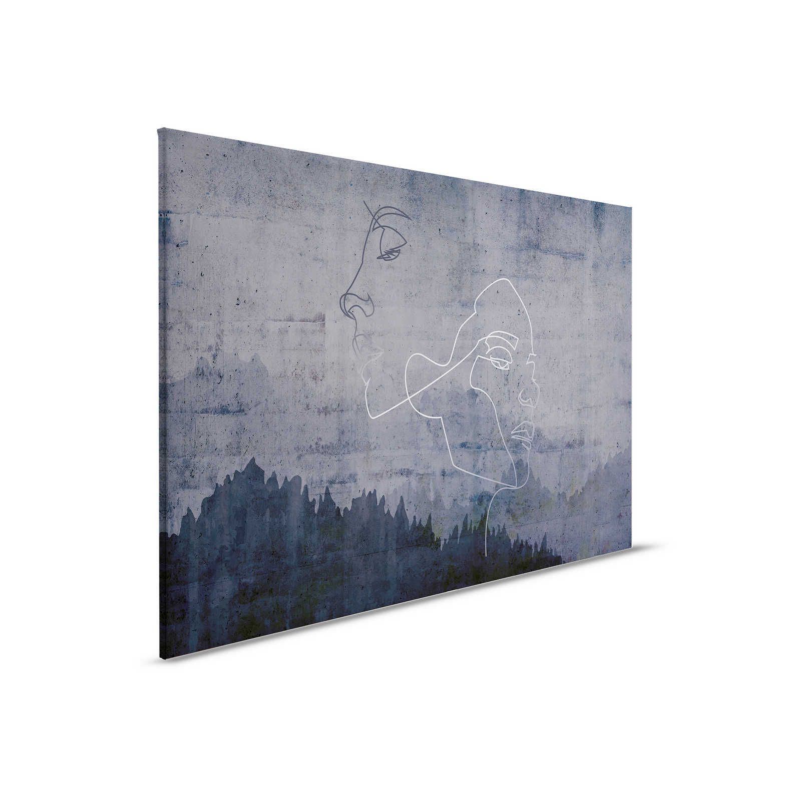         Leinwandbild Anthrazit Betonoptik & silber Liniendesign – 0,90 m x 0,60 m
    