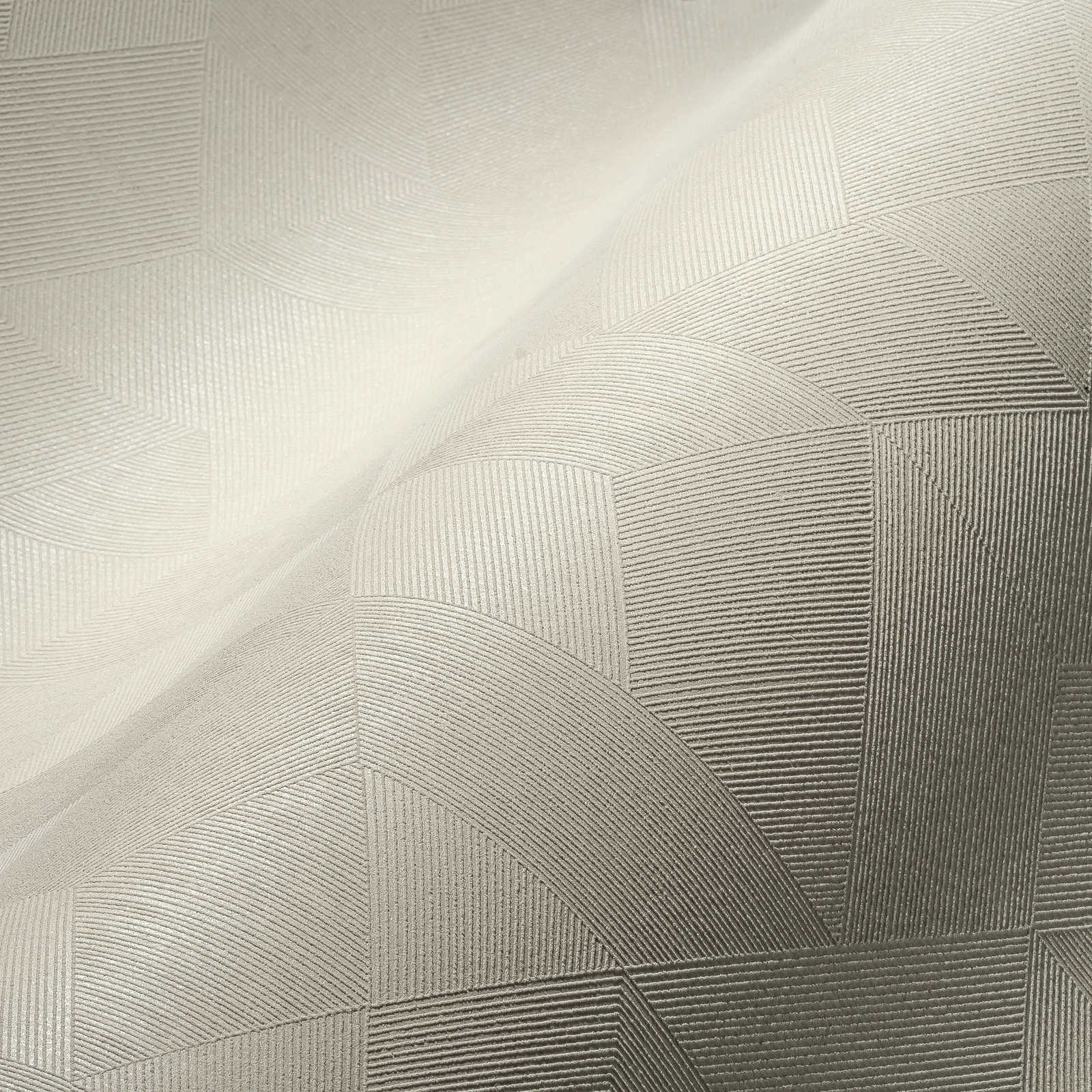             Cremeweise Tapete mit Ton-in-Ton Muster & Schimmer-Effekt – Weiß
        