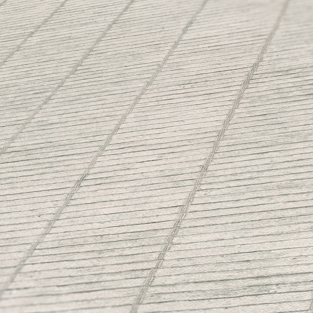             Vliestapete mit Bambus-Trennwand Look im Japandi Stil – Grau
        